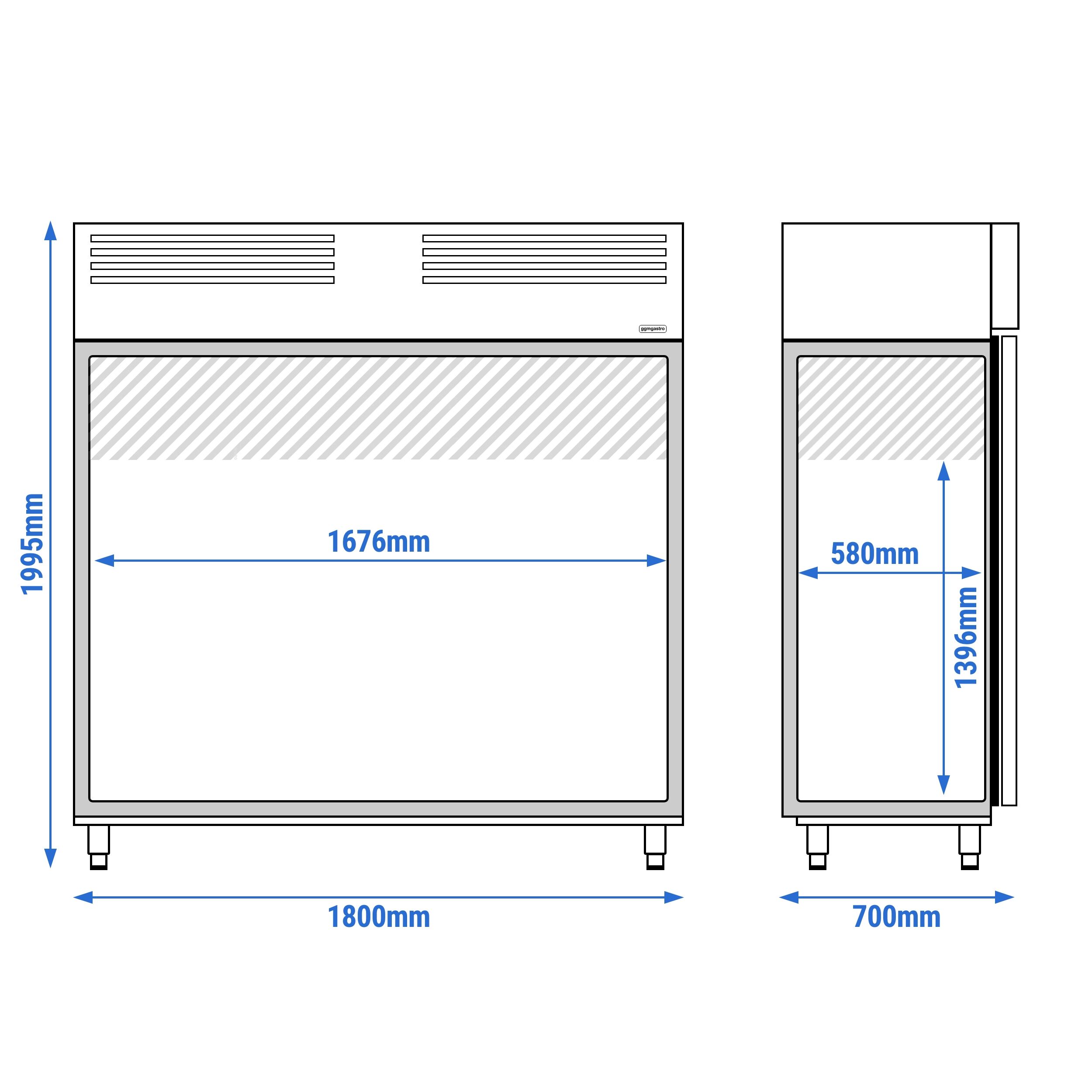 Commercial Upright Freezer Stainless Steel ECO – 1350 L – 3 Stainless Steel Doors – Plastic Interior Door Lining