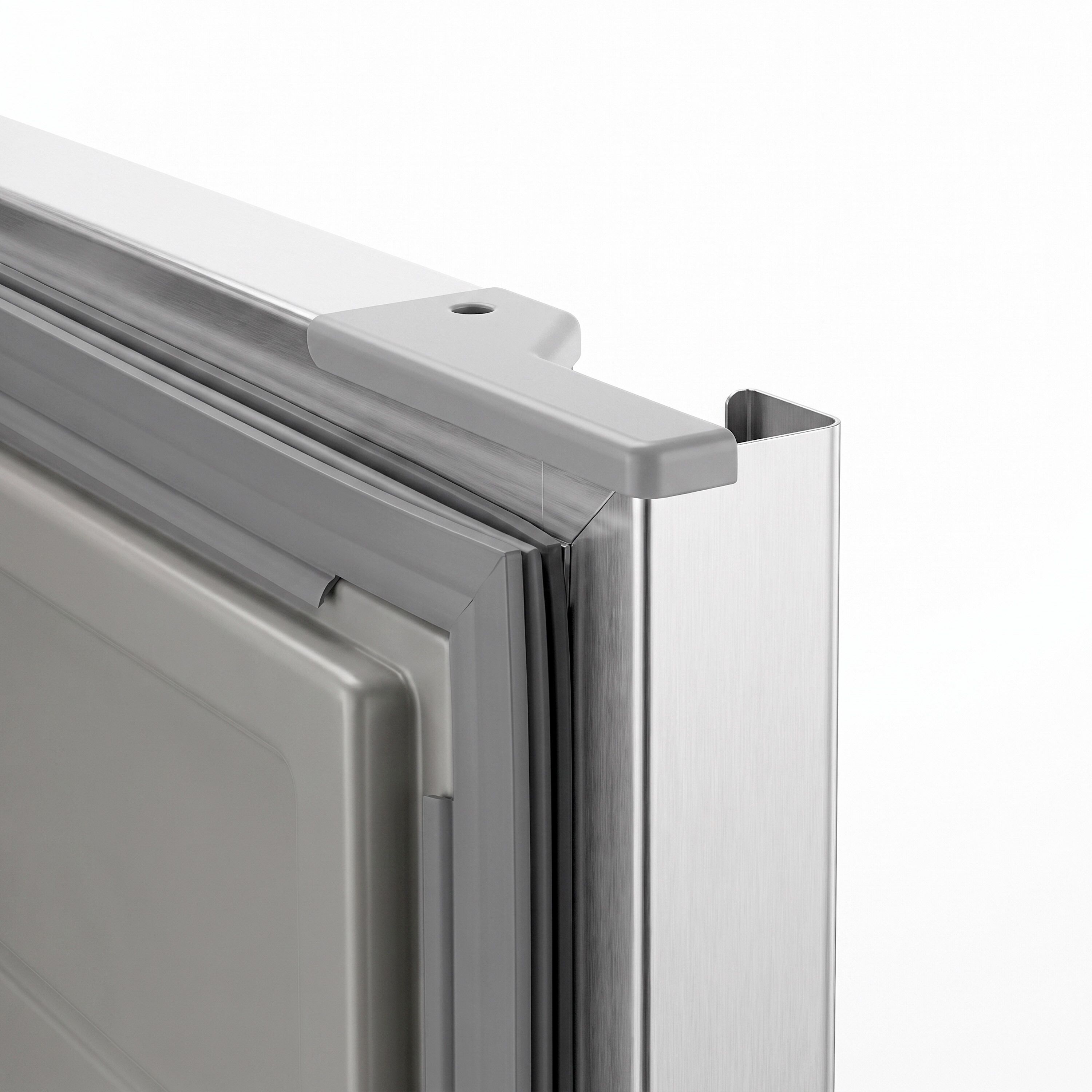 Upright Freezer Stainless steel ECO - 1200L - with 2 doors - On castors - Inner door plastic