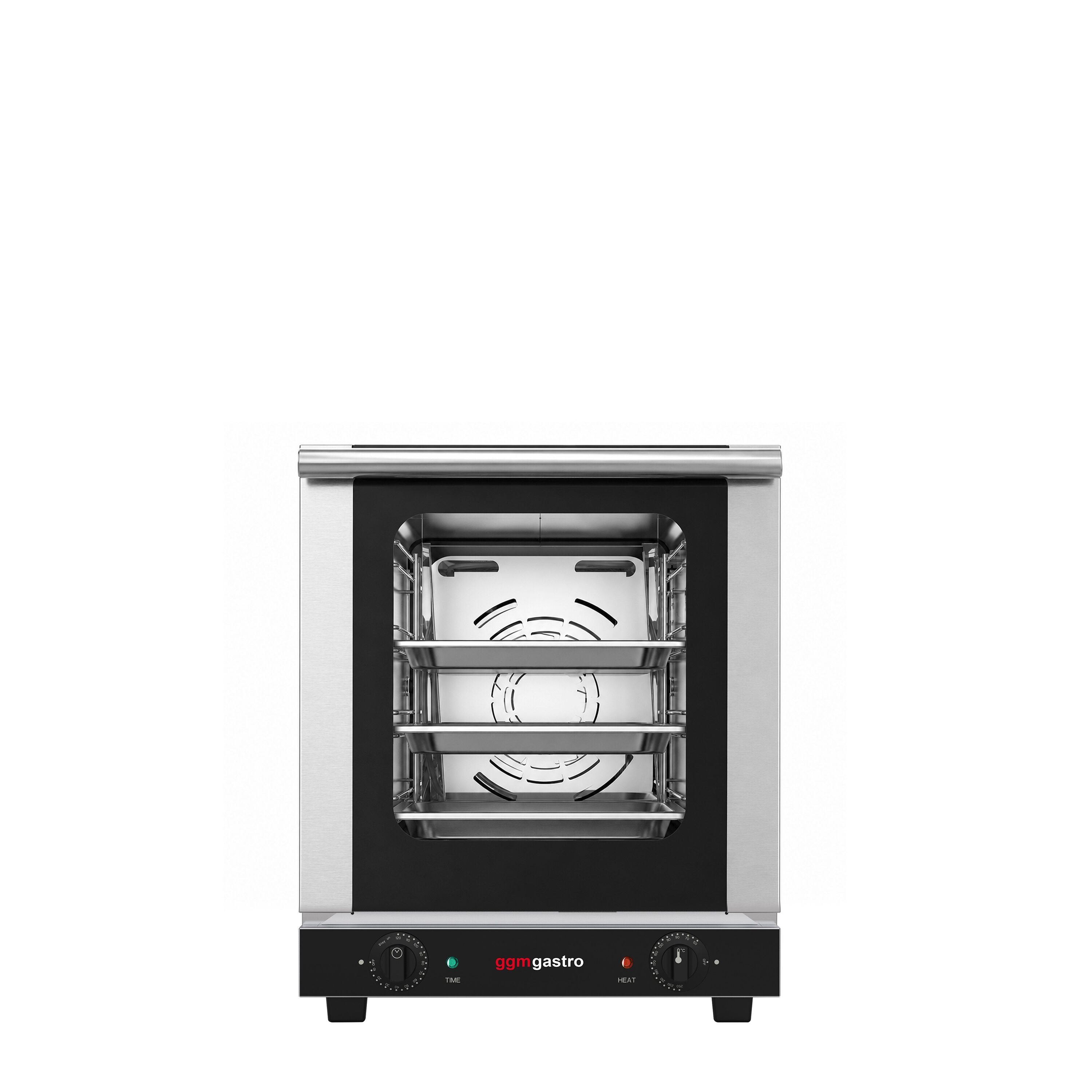 Commercial Convection Oven – Manual Controls – for 4 × GN 1/2 – with Timer – incl. 3 Baking Trays
