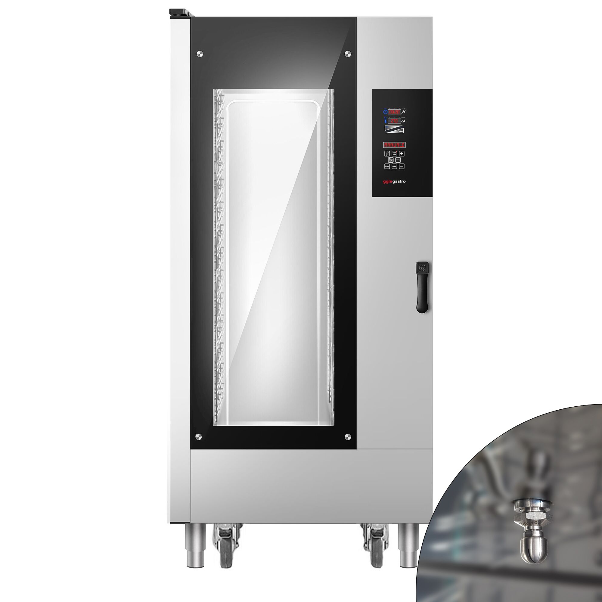 Pekařský elektrický kombinovaný konvektomat - Digitální - 16x EN 600x400 - vč. vozíku a mycího systému