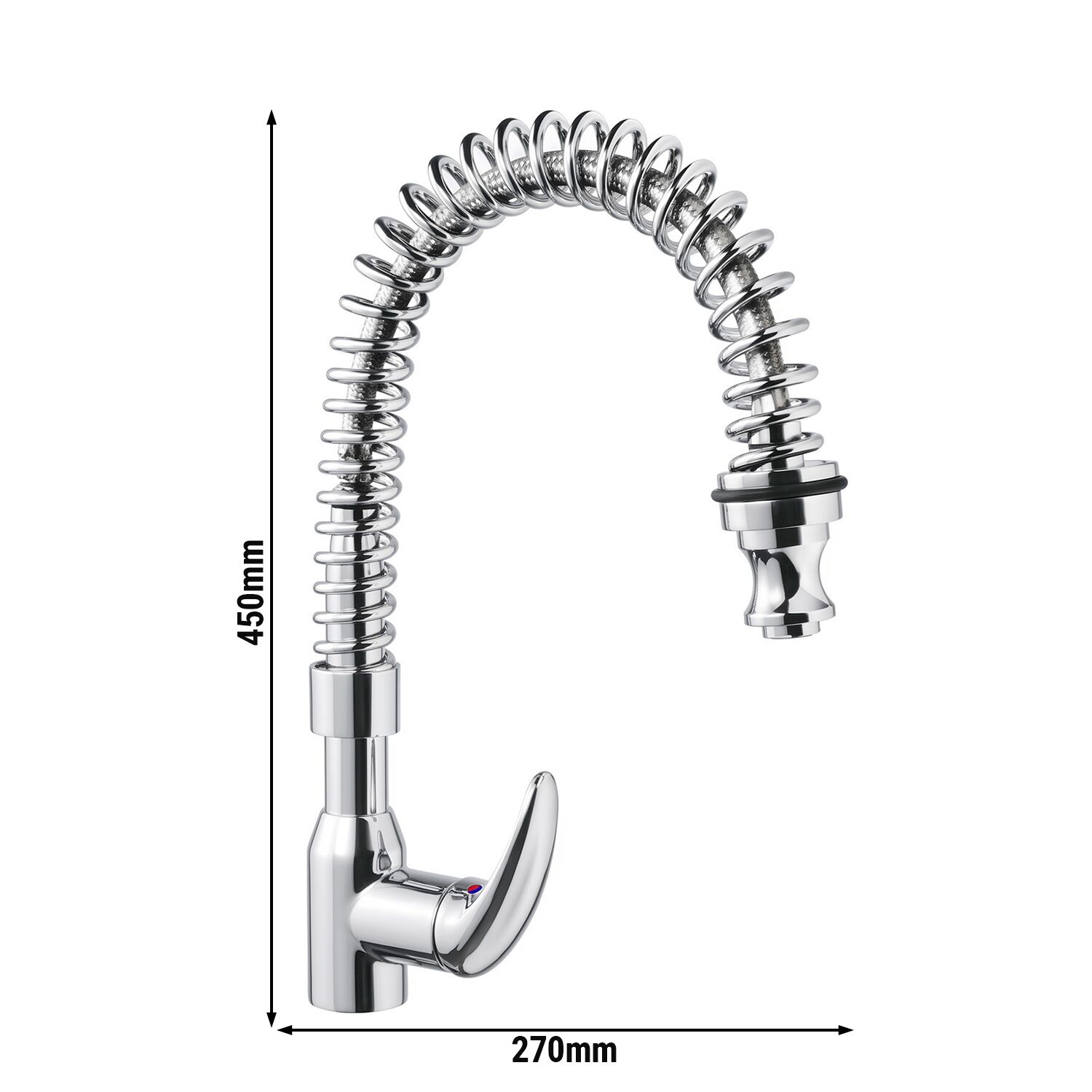 Monobloc mixer tap 6000 - with swivel spout & flexible hose - height 450mm
