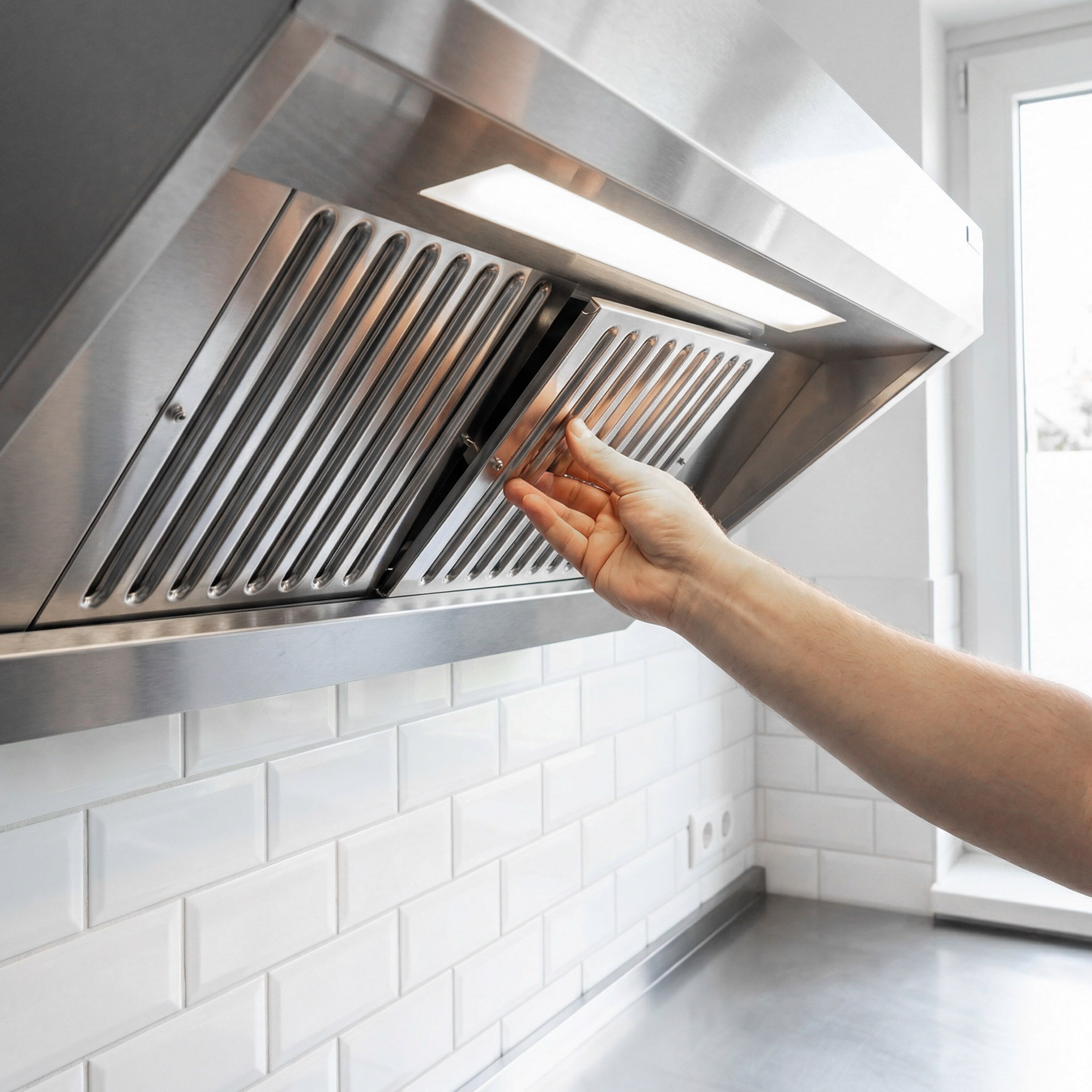 Commercial Wall-Mounted Extraction Canopy - with Motor - 1000mm - Speed Controller, Baffle Filters & LED Lighting