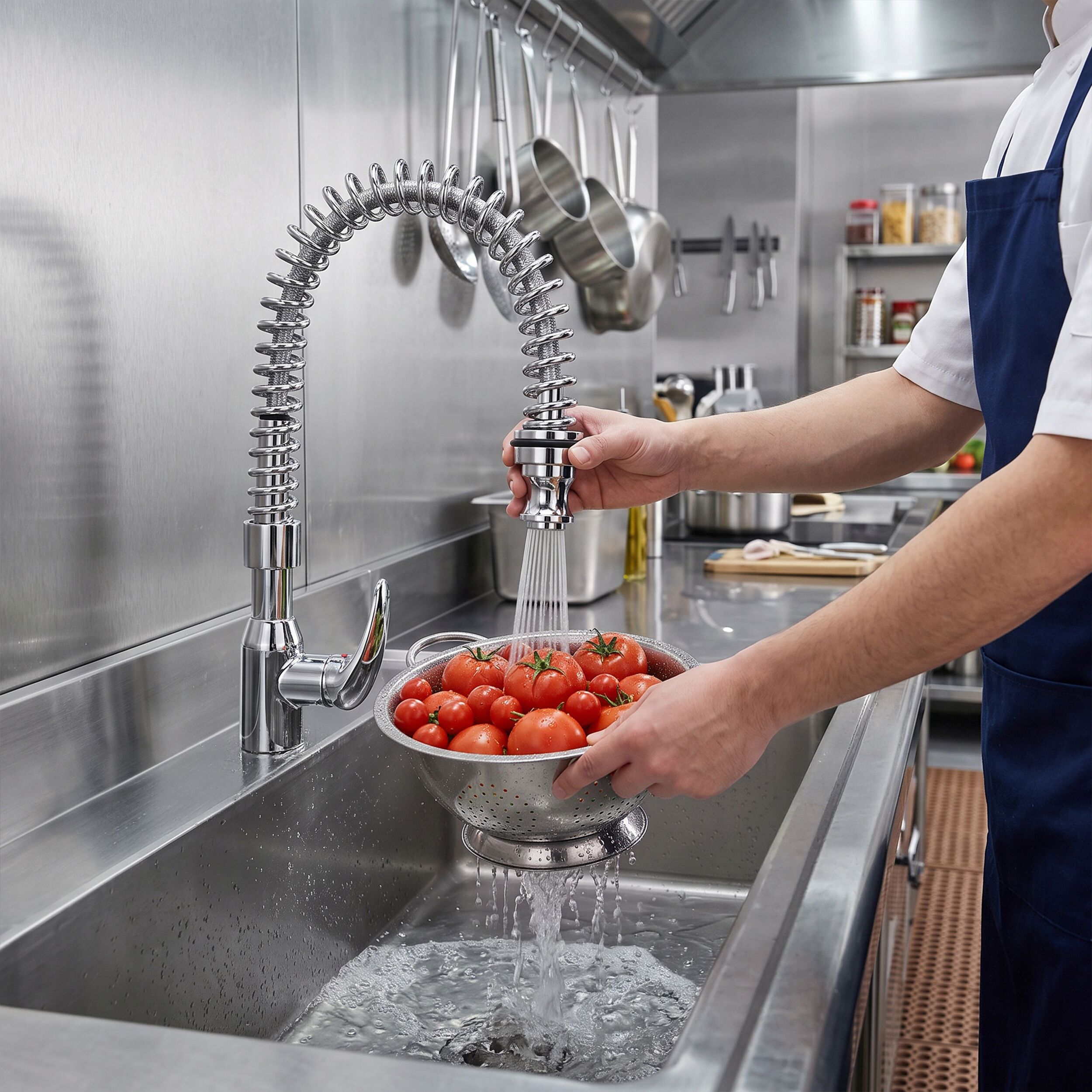 Monobloc mixer tap 6000 - with swivel spout & flexible hose - height 450mm