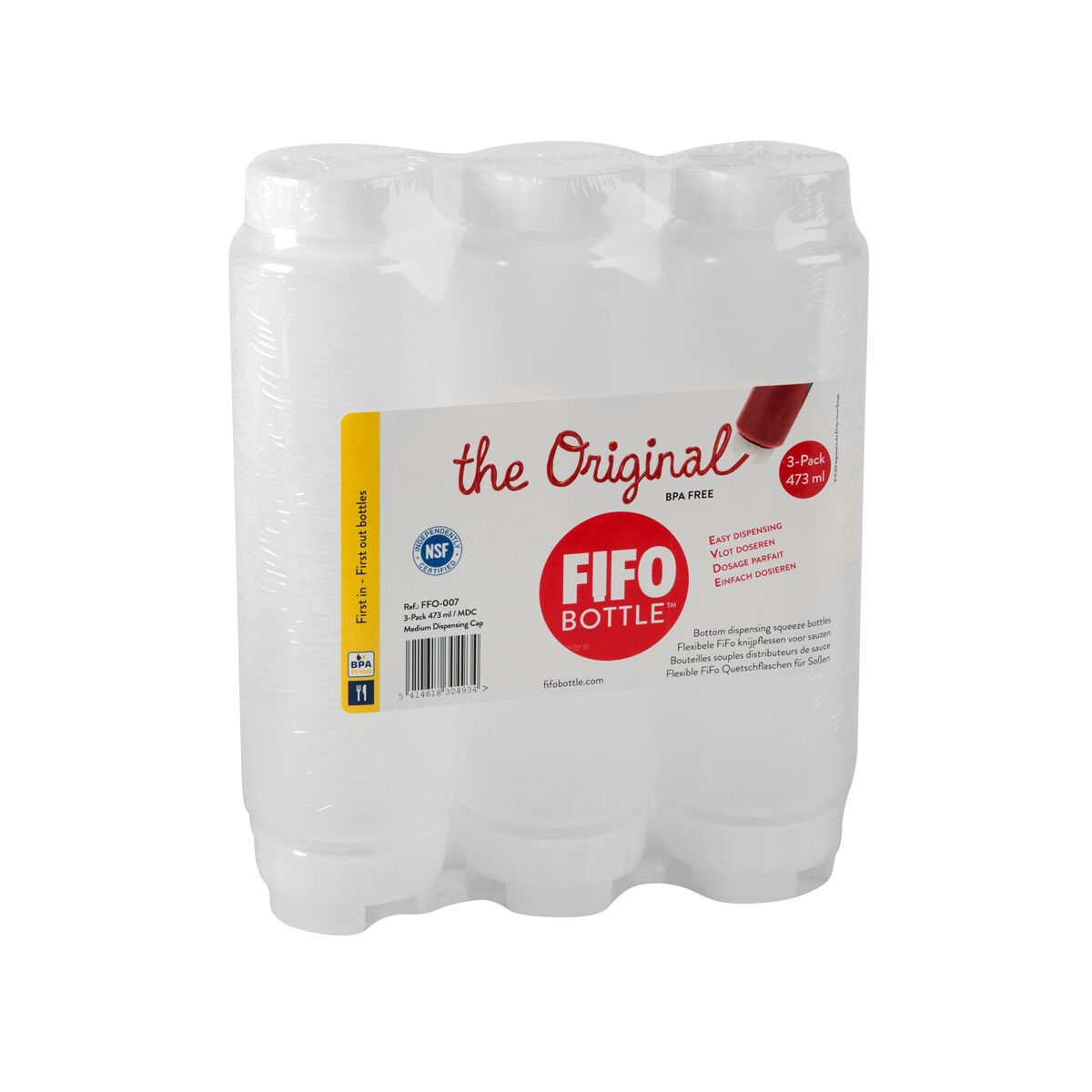 3 Stück) Quetschflaschen mit mittlerer Membran - 473ml