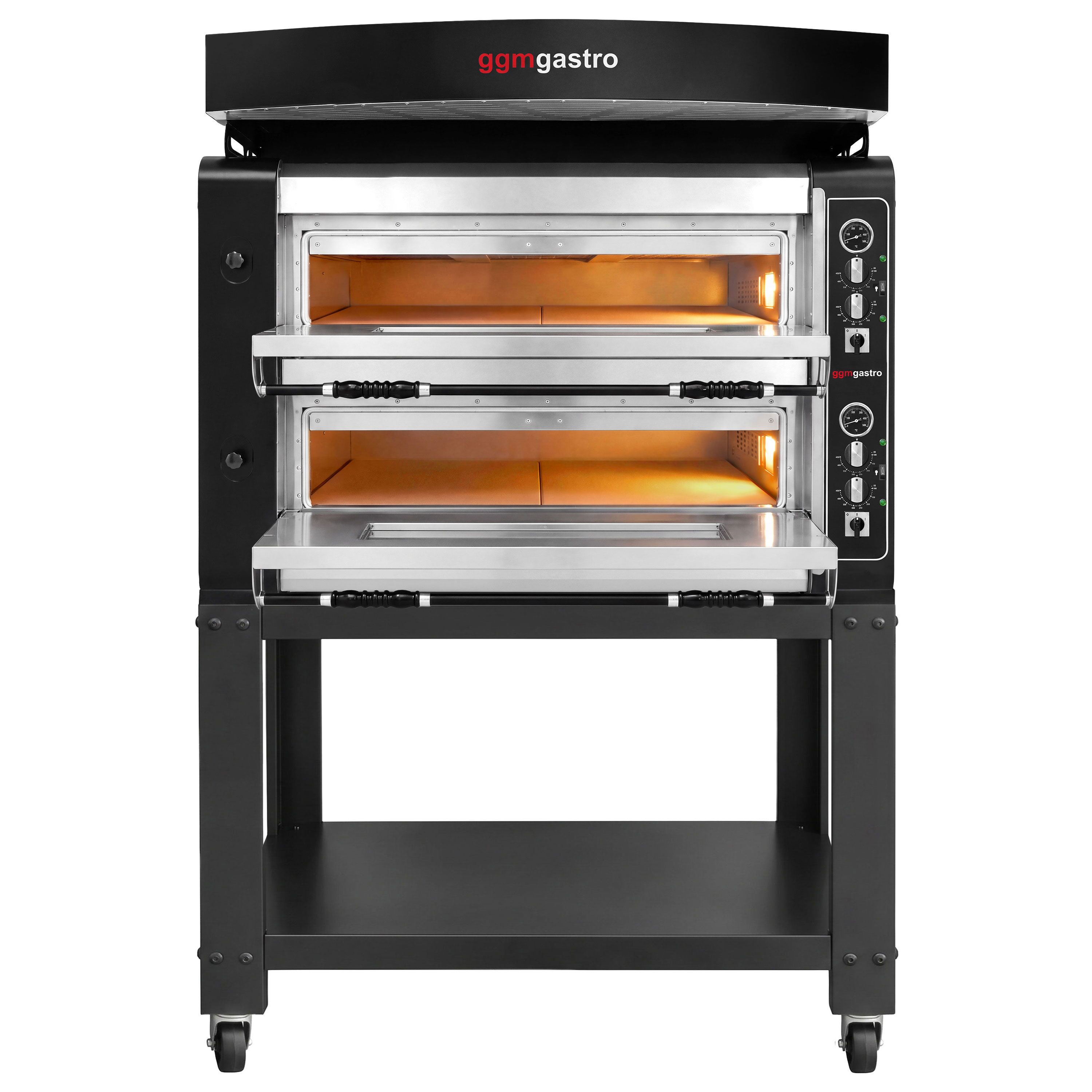 Piec do pizzy – elektryczny – 9+9x 30 cm – manualny – z okapem i podstawą
