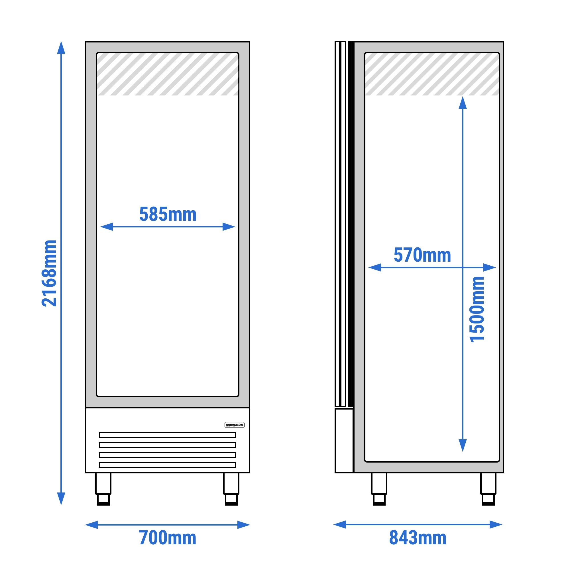 Commercial Upright Fridge Stainless steel PREMIUM - GN 1/1 - 700L - with 1 door