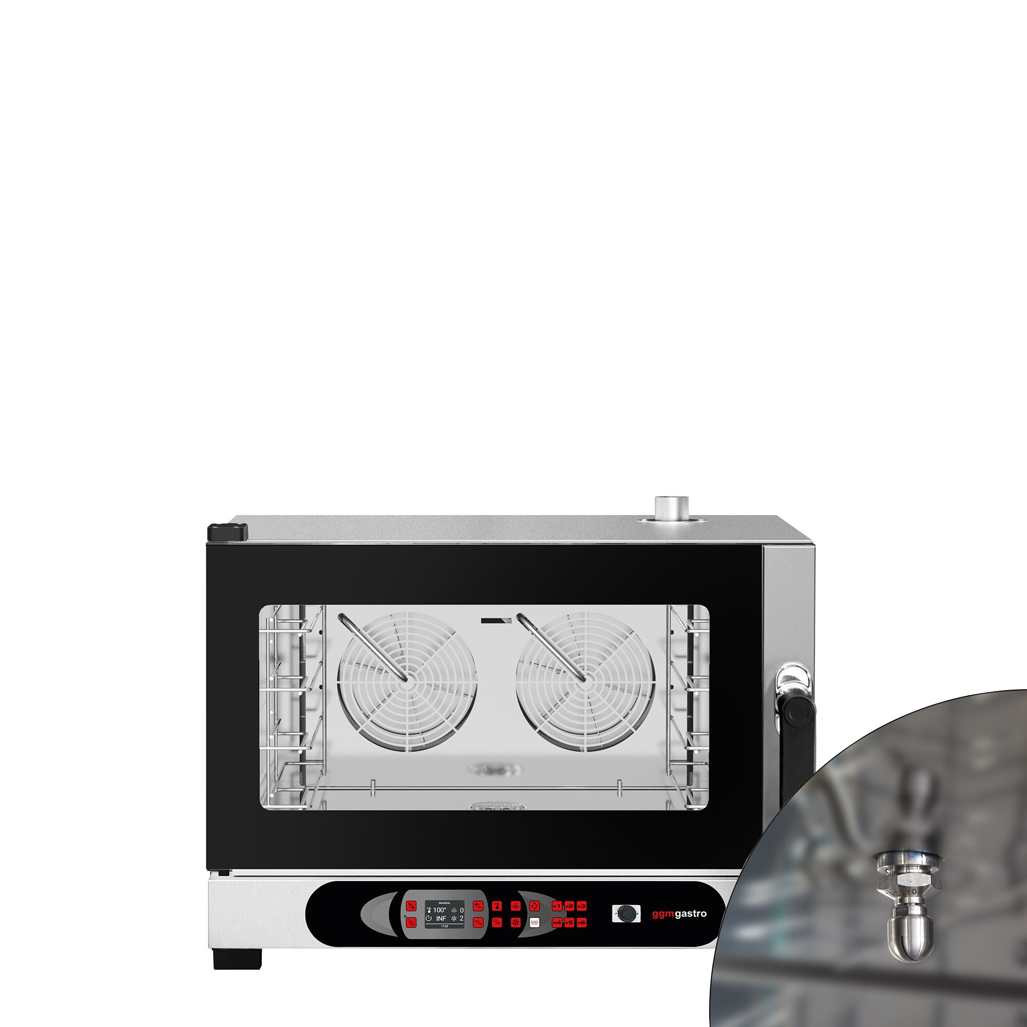 Commercial Electric Combi Oven- Digital Controls - 4x GN 1/1 or 4x EN 600x400 - incl. Automatic washing system, Wi‑Fi & USB