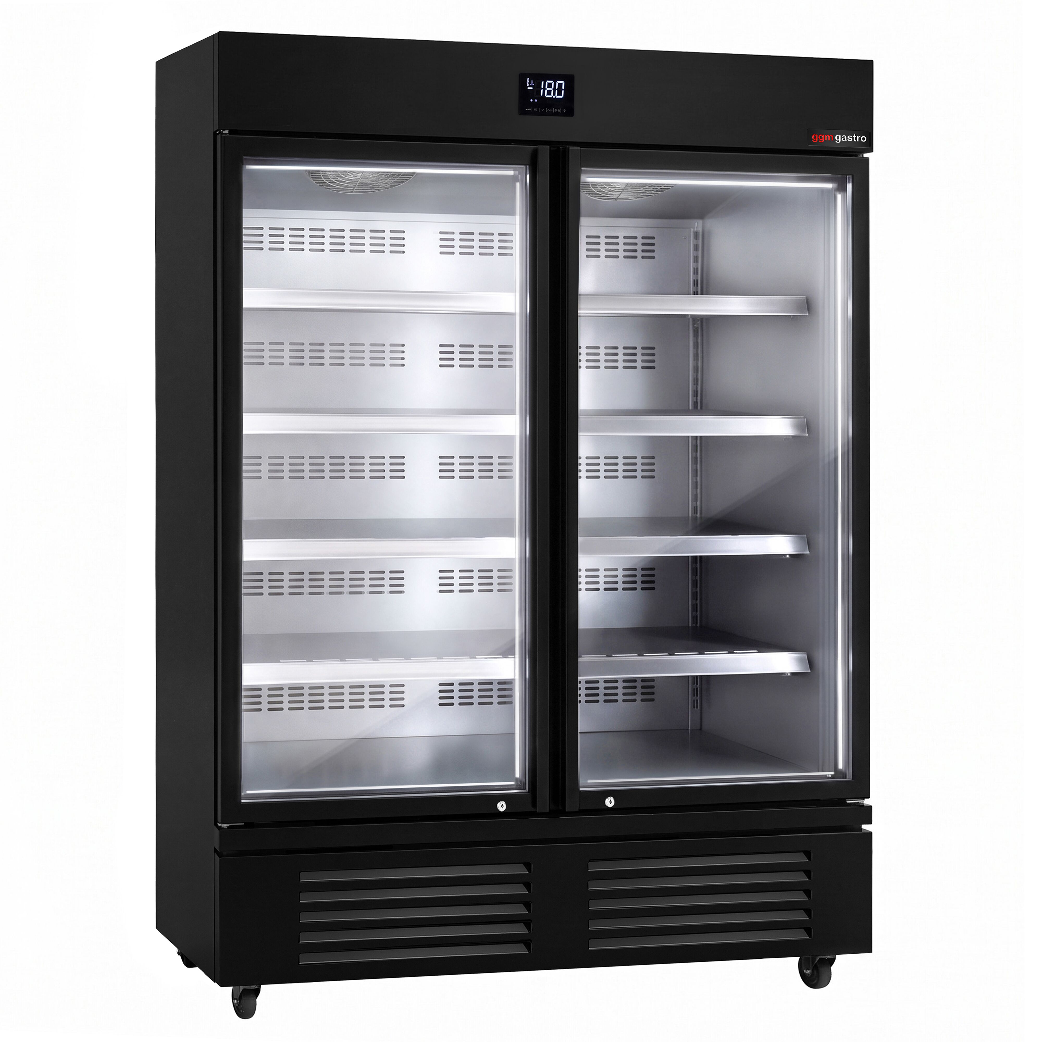 Wall-mounted deep-freeze cabinet – 1384mm – with 8 shelves – with triple glazing