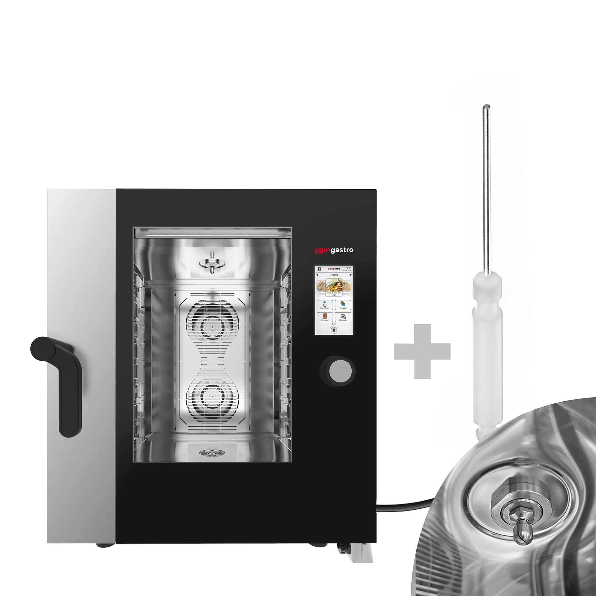 Commercial Electric Combi Oven - Touchscreen Controls - 7x GN 1/1 - 7" TFT touchscreen - incl. Automatic washing system & Core temperature probe