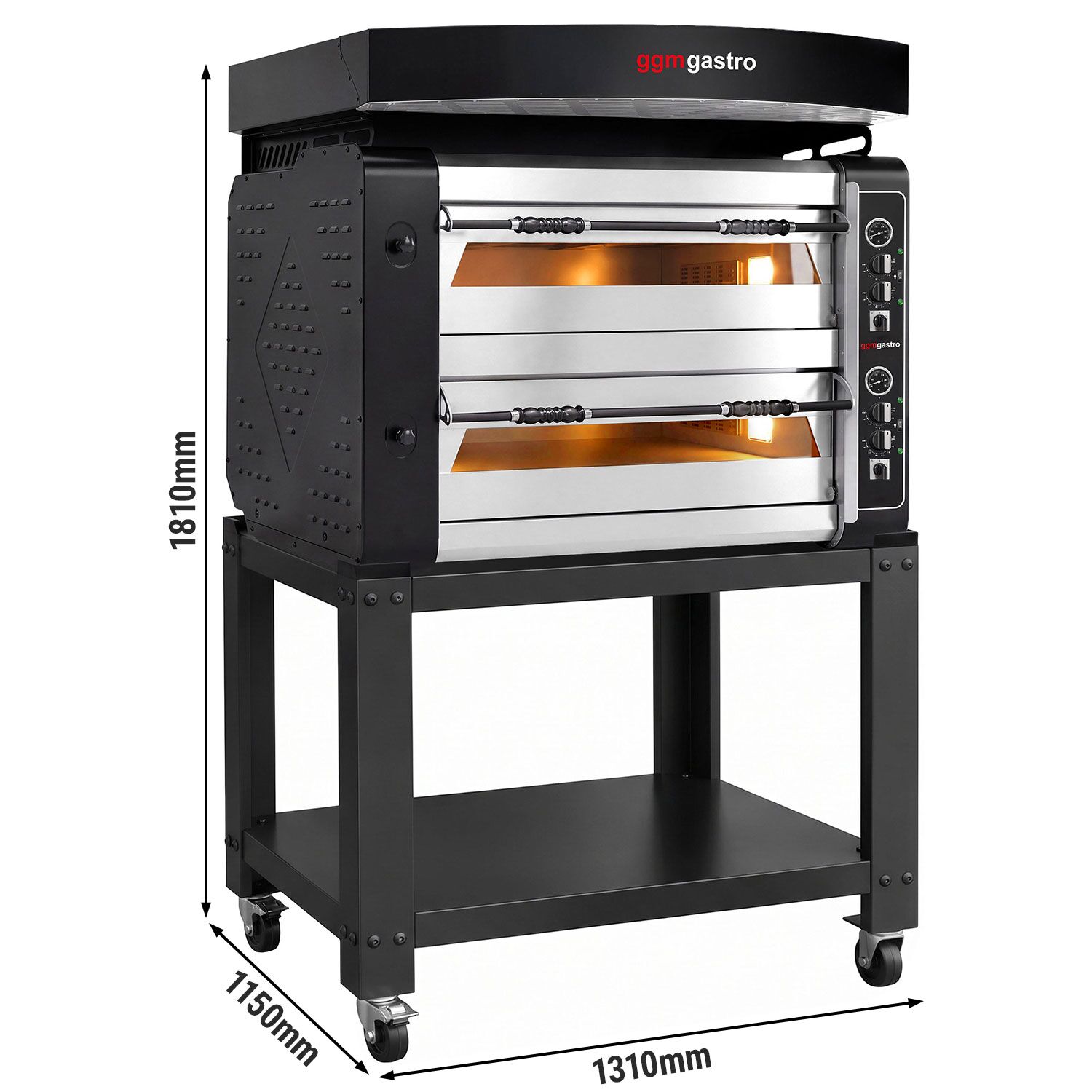 Piec do pizzy – elektryczny – 9+9x 30 cm – manualny – z okapem i podstawą