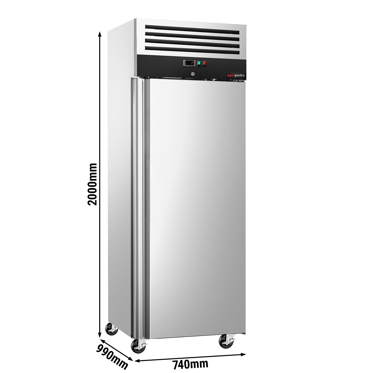 Bakery Fridge Stainless steel ECO - EN 600x800mm - 600L - with 1 door - Black - with 1 door
