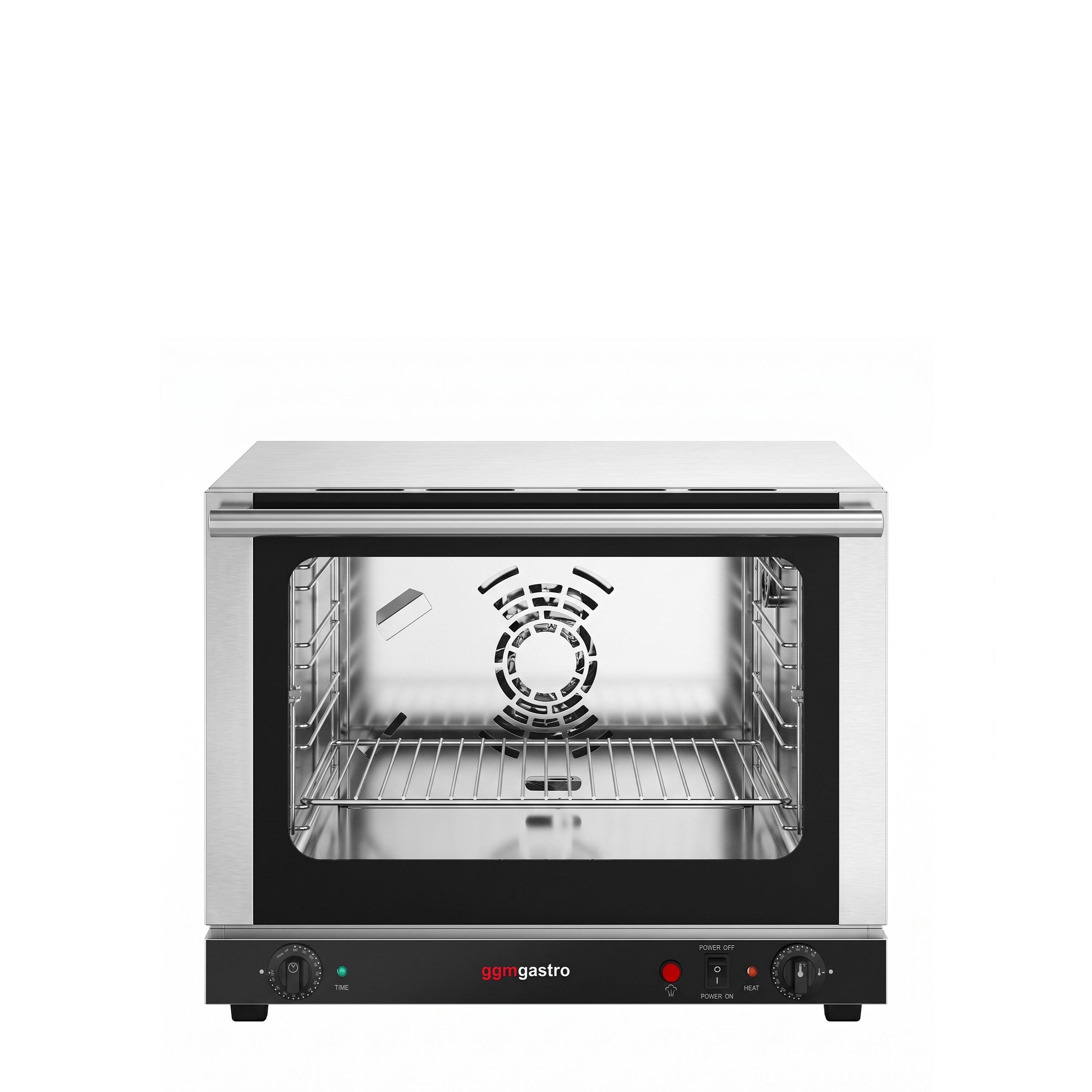 Commercial Convection Oven with Steam Injection – Manual Controls – for 4 × GN 1/1 – with Timer – incl. 3 Baking Trays