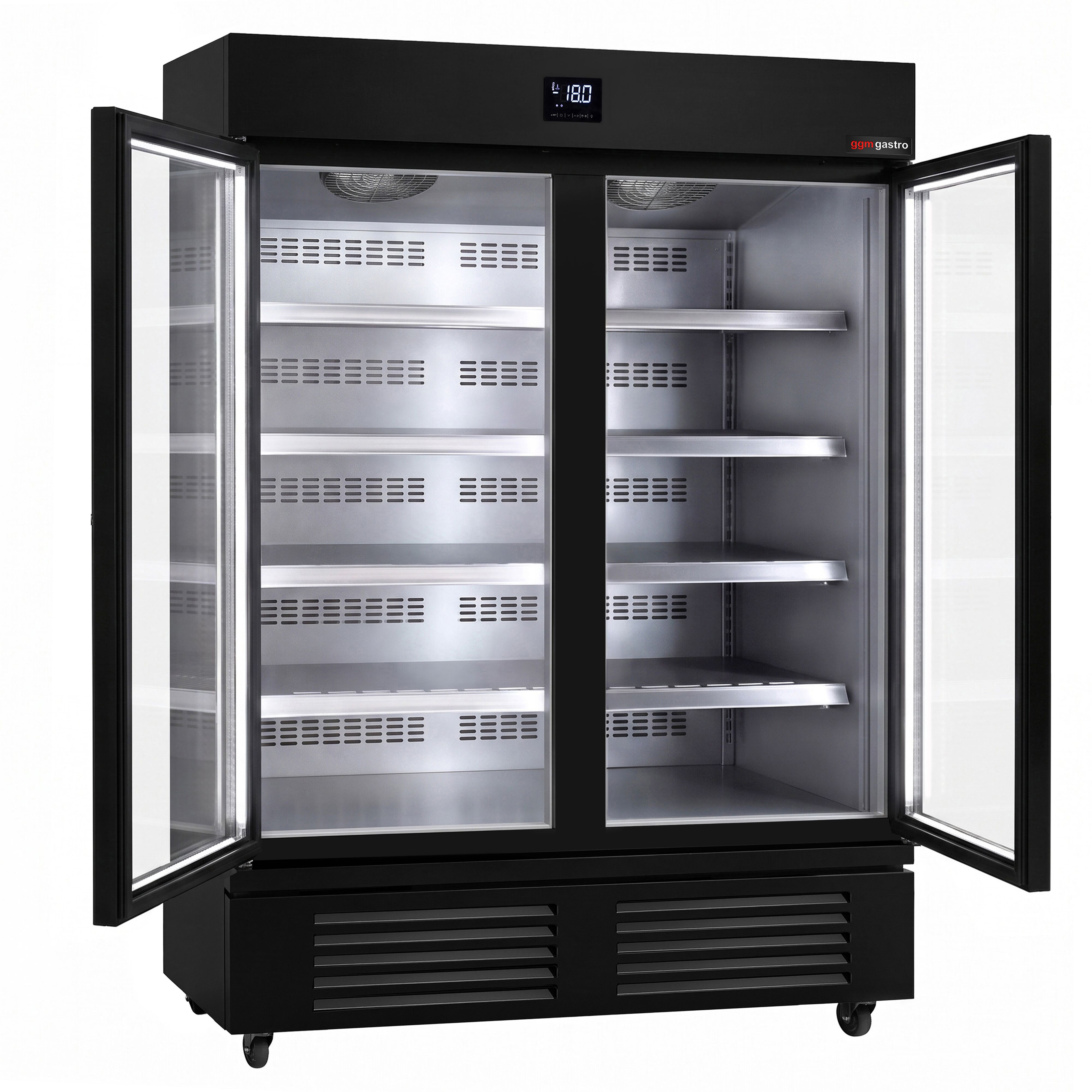 Wall-mounted deep-freeze cabinet – 1384mm – with 8 shelves – with triple glazing