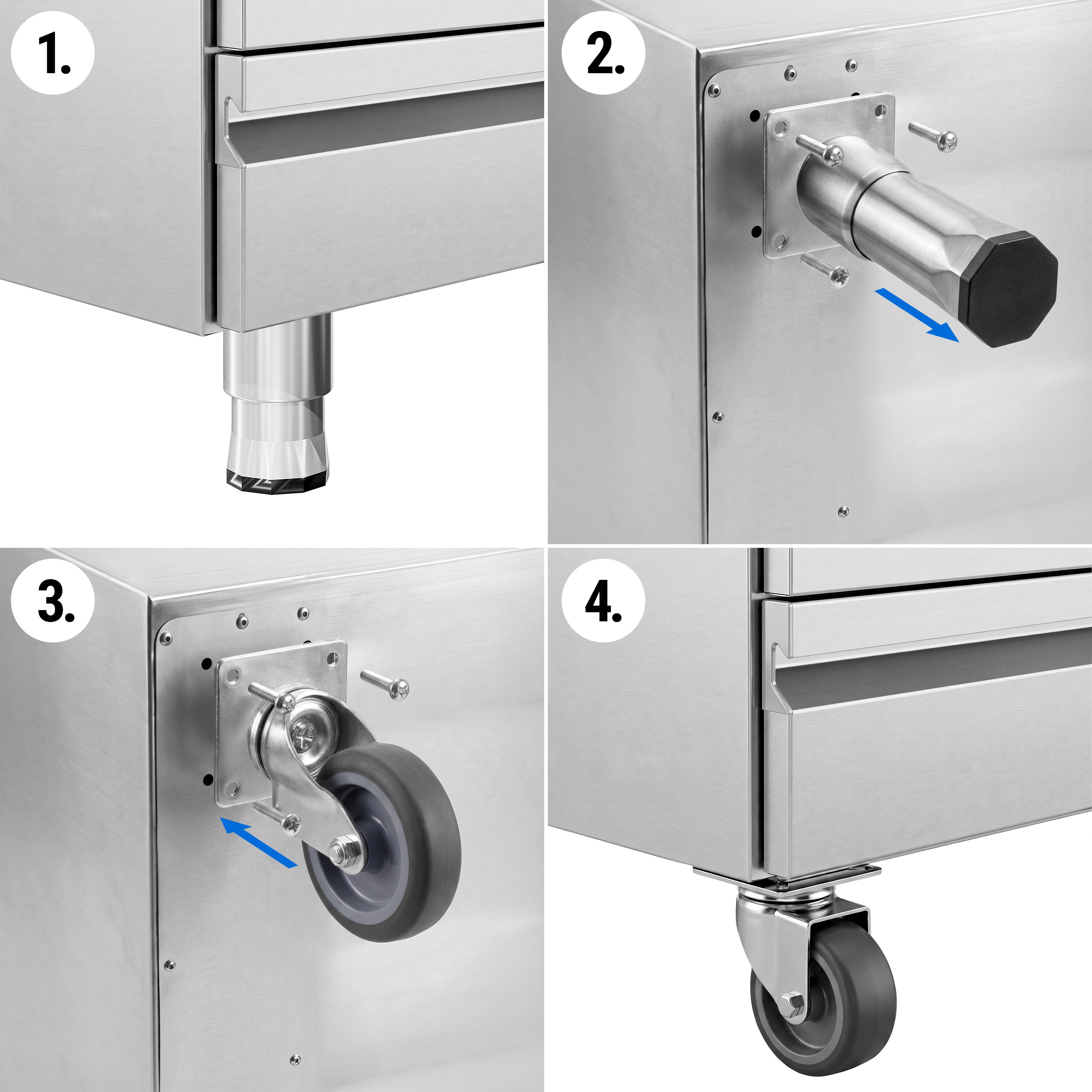 Commercial Chef Base PREMIUM - -2 to +8°C - 1400mm - 4 Drawer