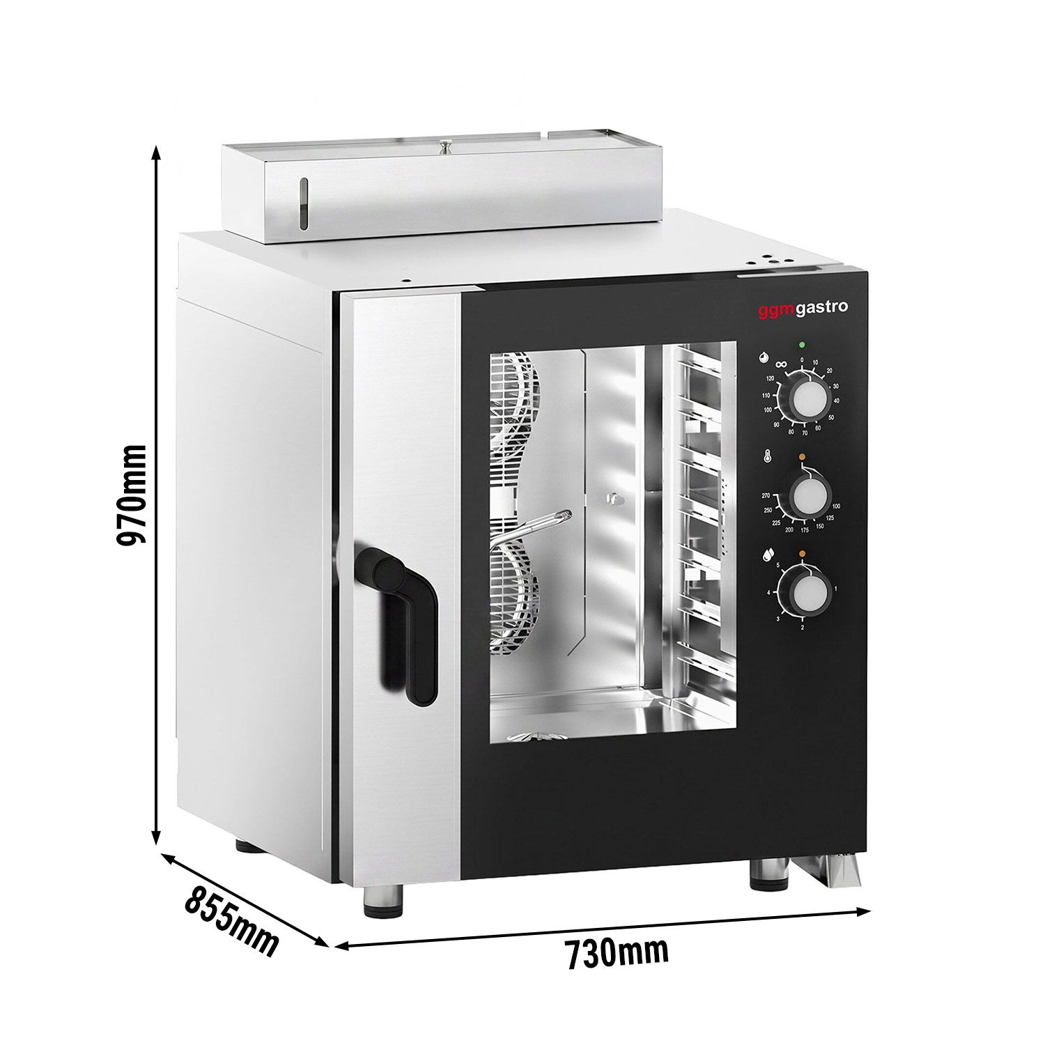 Commercial Electric Combi Oven - Manual Controls - 7x GN 1/1 - incl. Mounting brackets