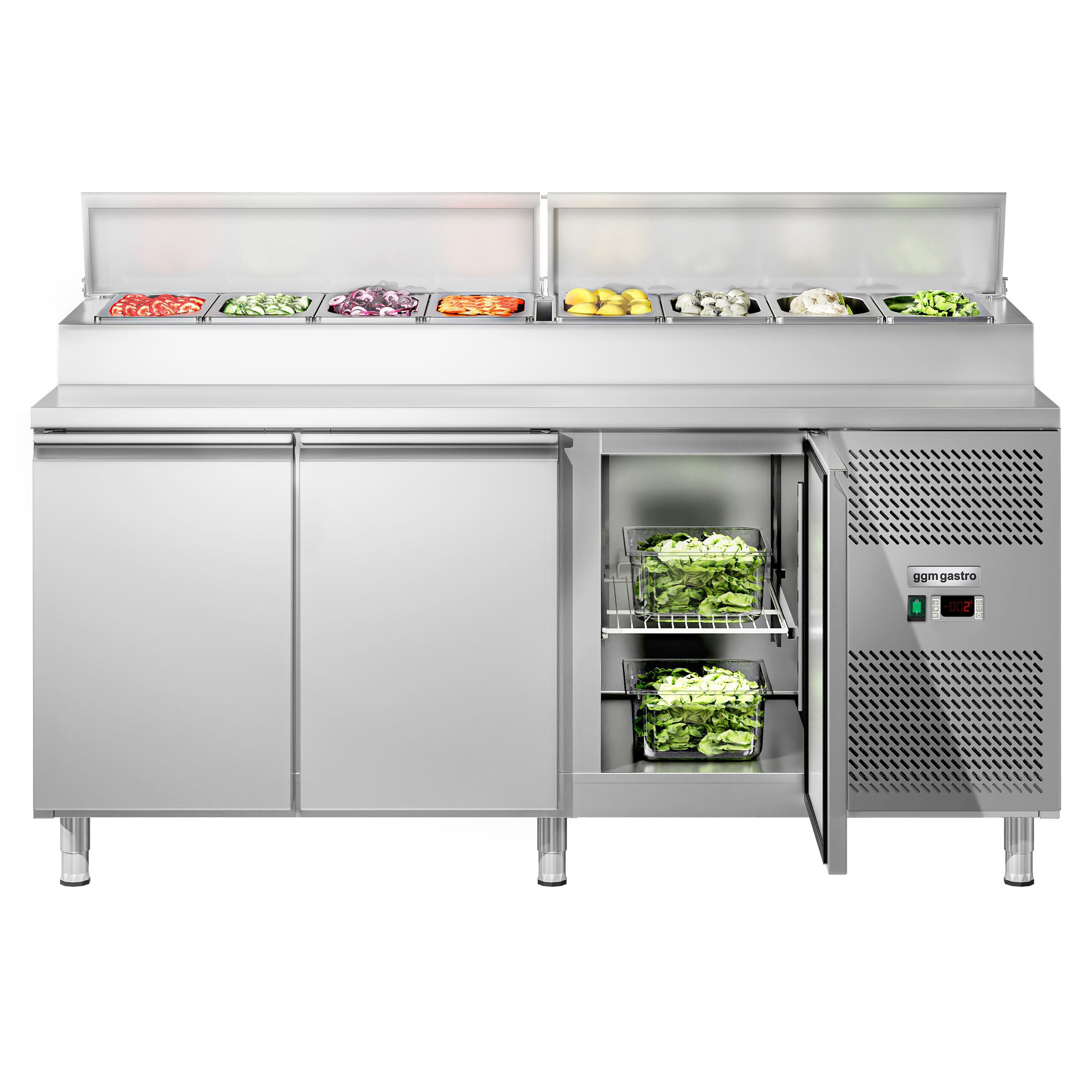 Commercial Prep Counter ECO - 2020x800mm - 3 Doors - for 10x GN 1/3