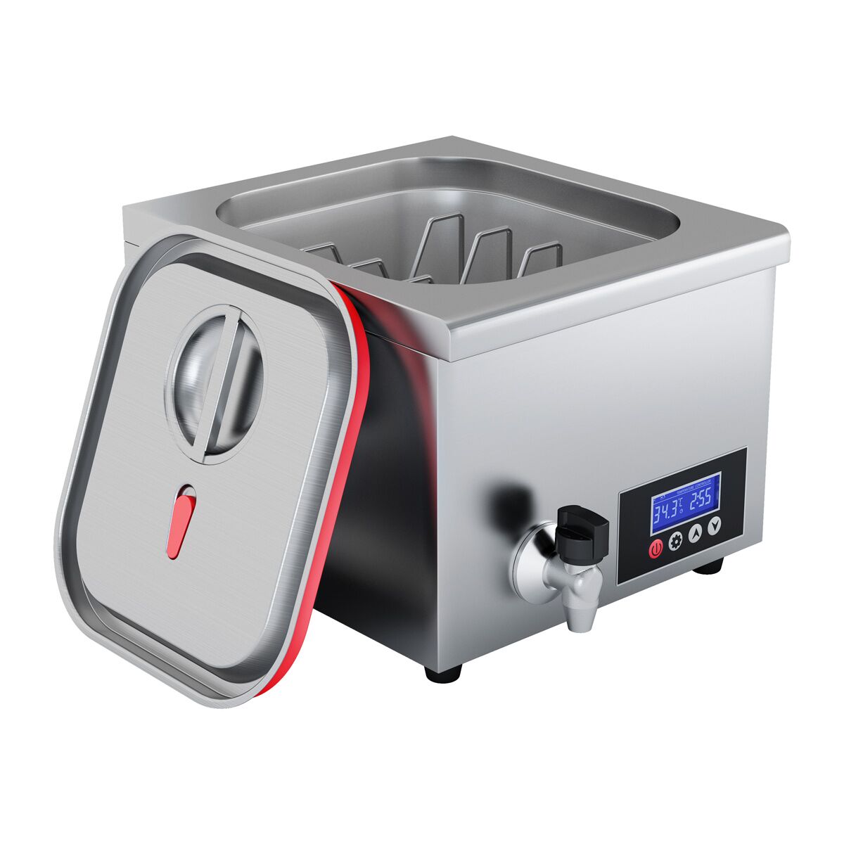Commercial Sous Vide Water Bath - 16L - GN 2/3 - 500W - with drain tap & lid