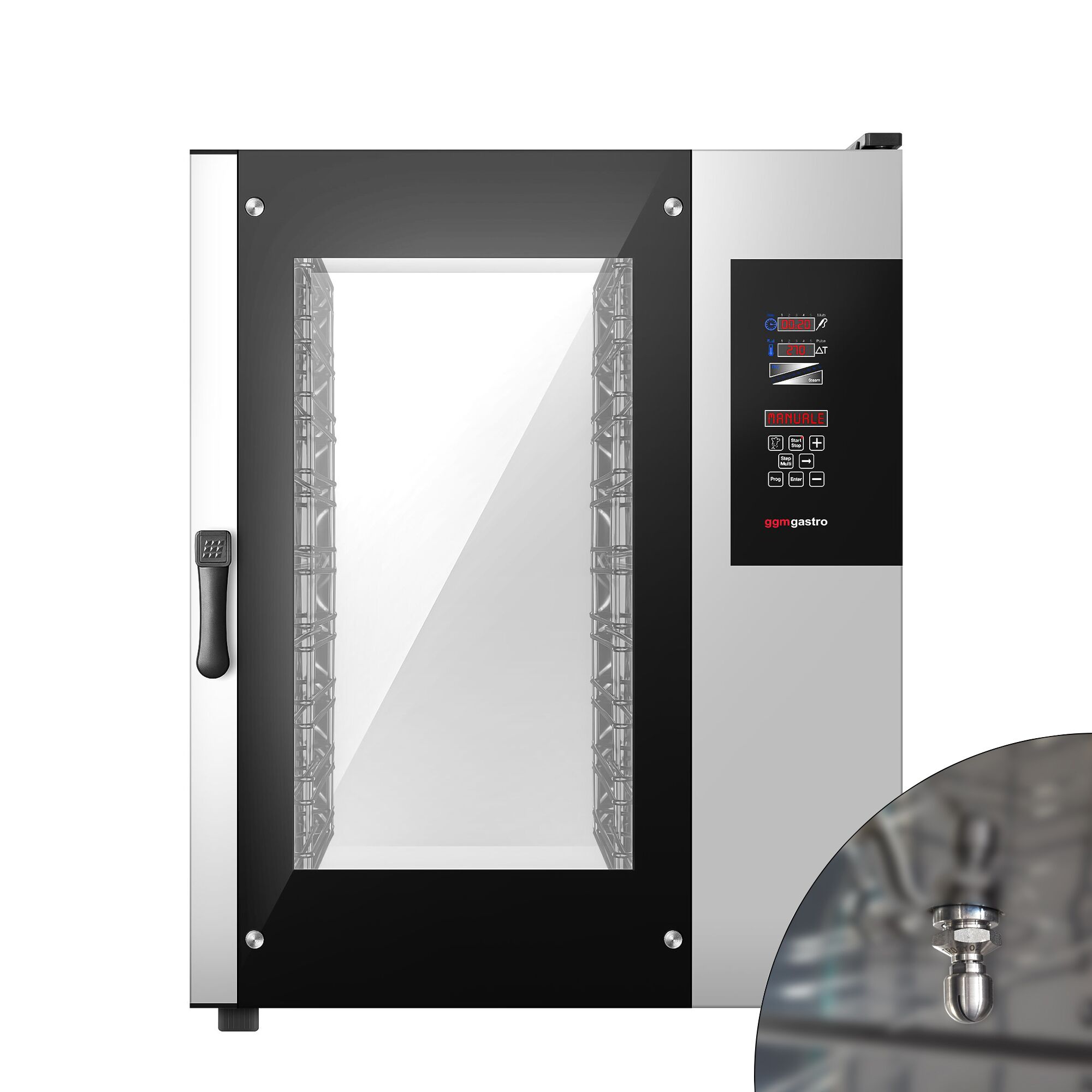 Bakery-Electric Commercial Combi Oven - Digital Controls - 10x EN 600x400 - incl. Inner rack, Core temperature probe, HACCP monitoring, USB