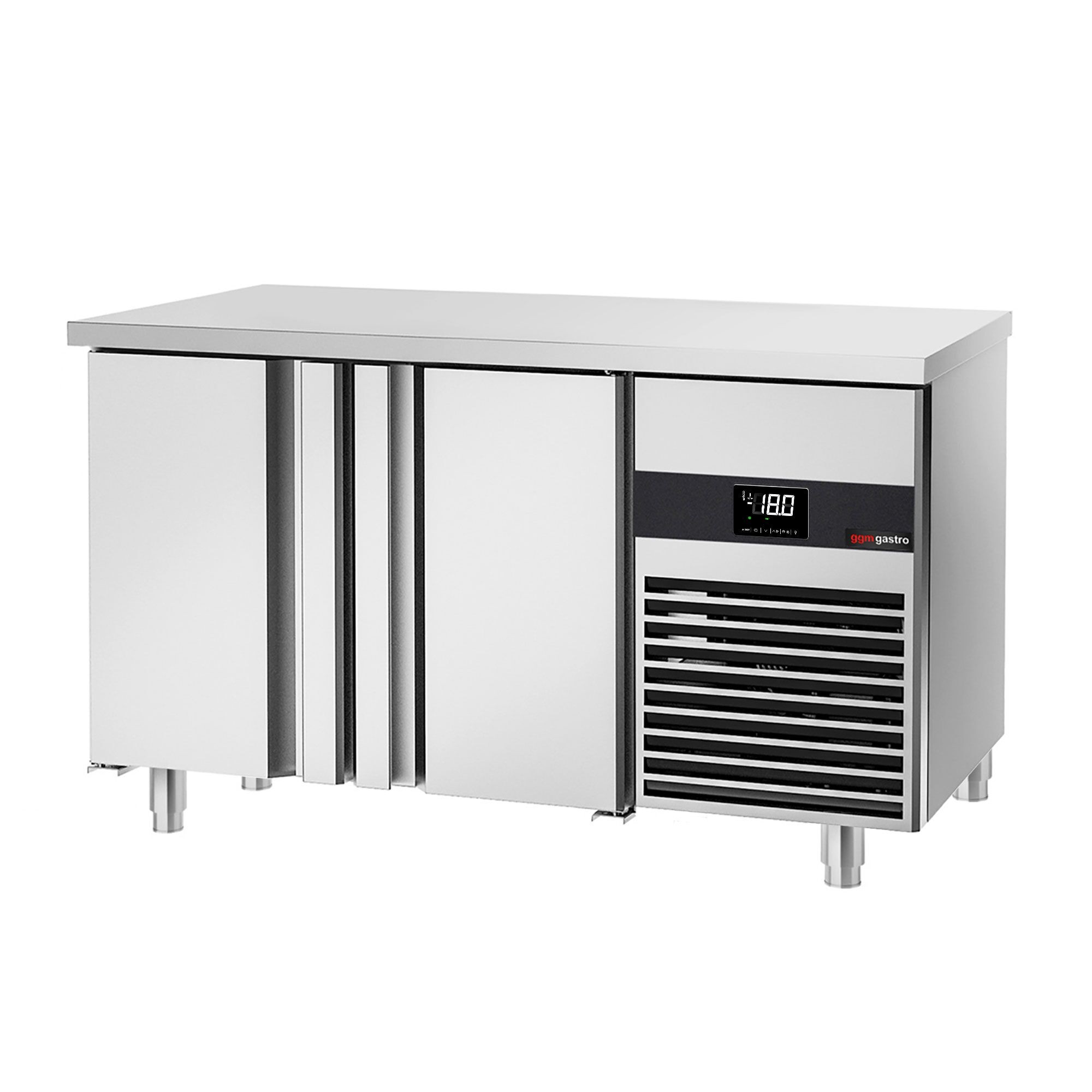 Masă de congelare PREMIUM - 1400x700 mm - 281 L - cu 2 uși - blat lucru