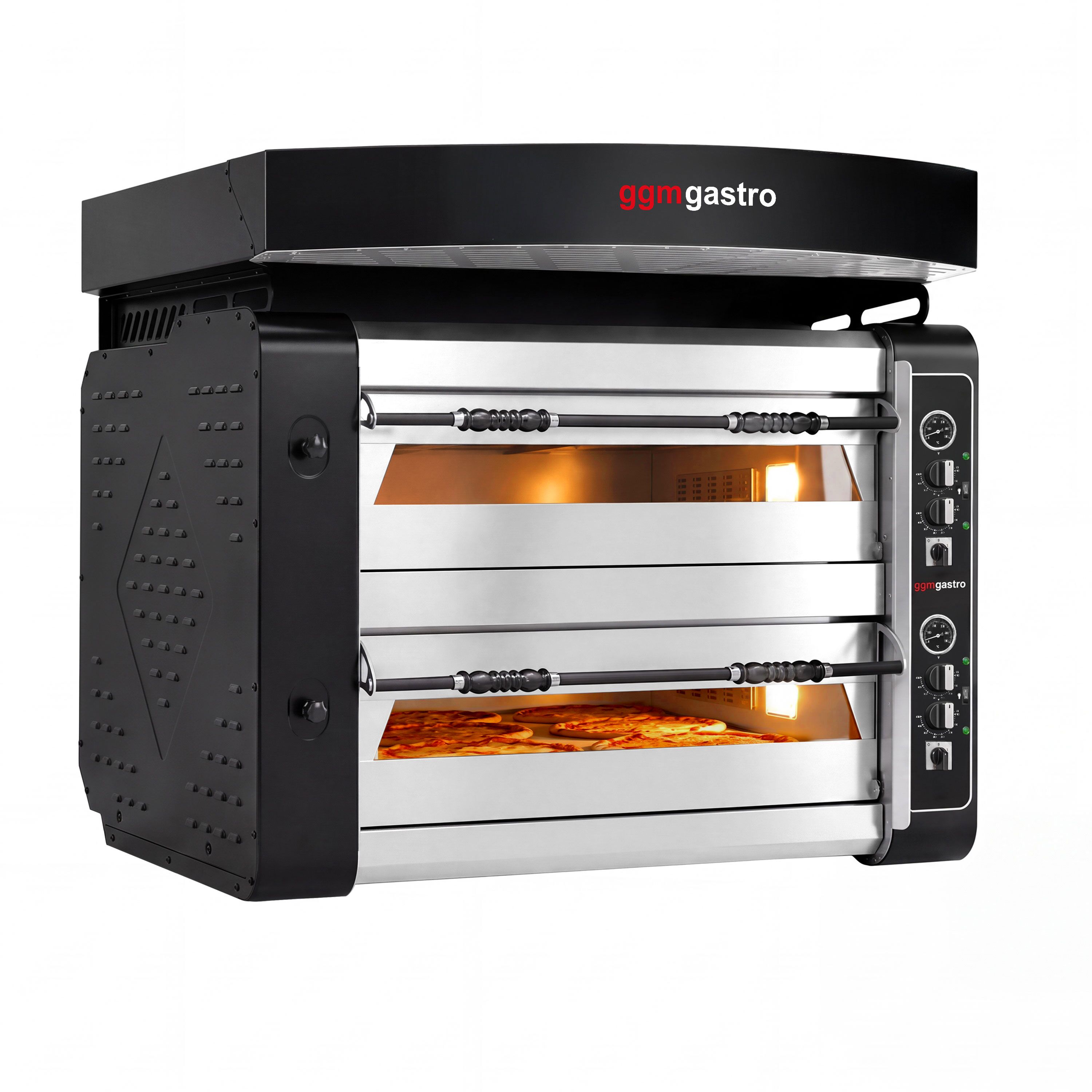Piec do pizzy – elektryczny – 6+6x 30 cm – manualny – z okapem – wersja głęboka
