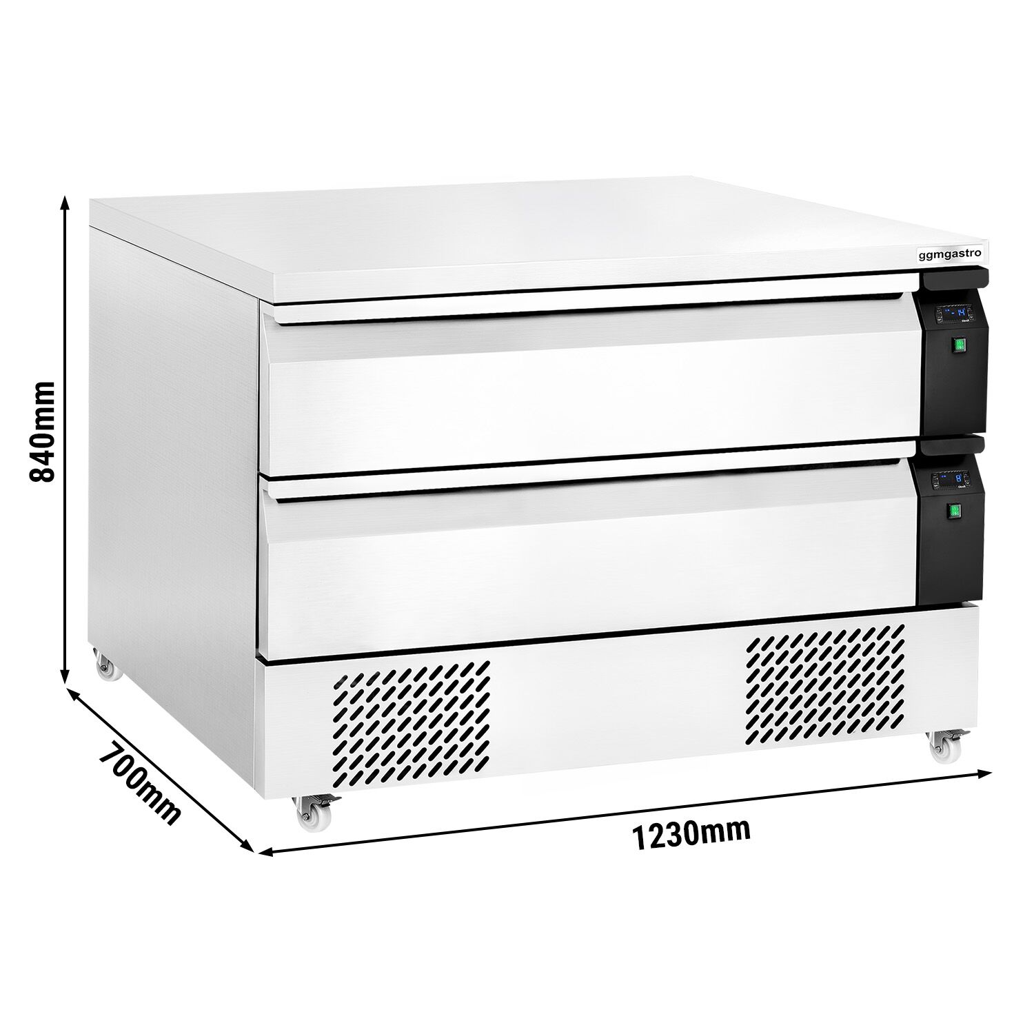 Tezgah Altı Kombine Buzdolabı & Derin Dondurucu - Soğutucu: +2/+8°C | Dondurucu: -18/-22°C - 1230mm - 2 Çekmeceli - 6x GN 1/1