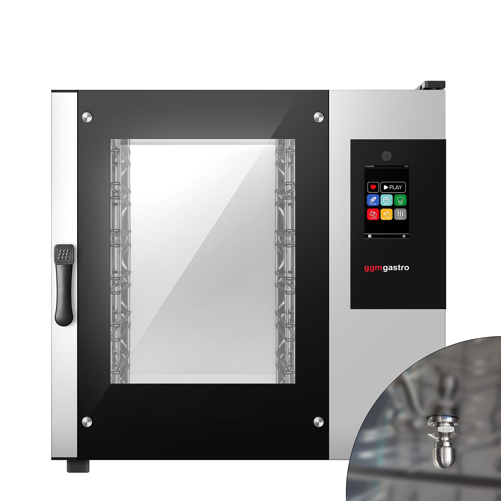 Commercial Electric Bakery Combi Oven - Touchscreen Controls - 6x EN 600x400 - incl. Automatic washing system, Core temperature probe, HACCP monitoring, USB