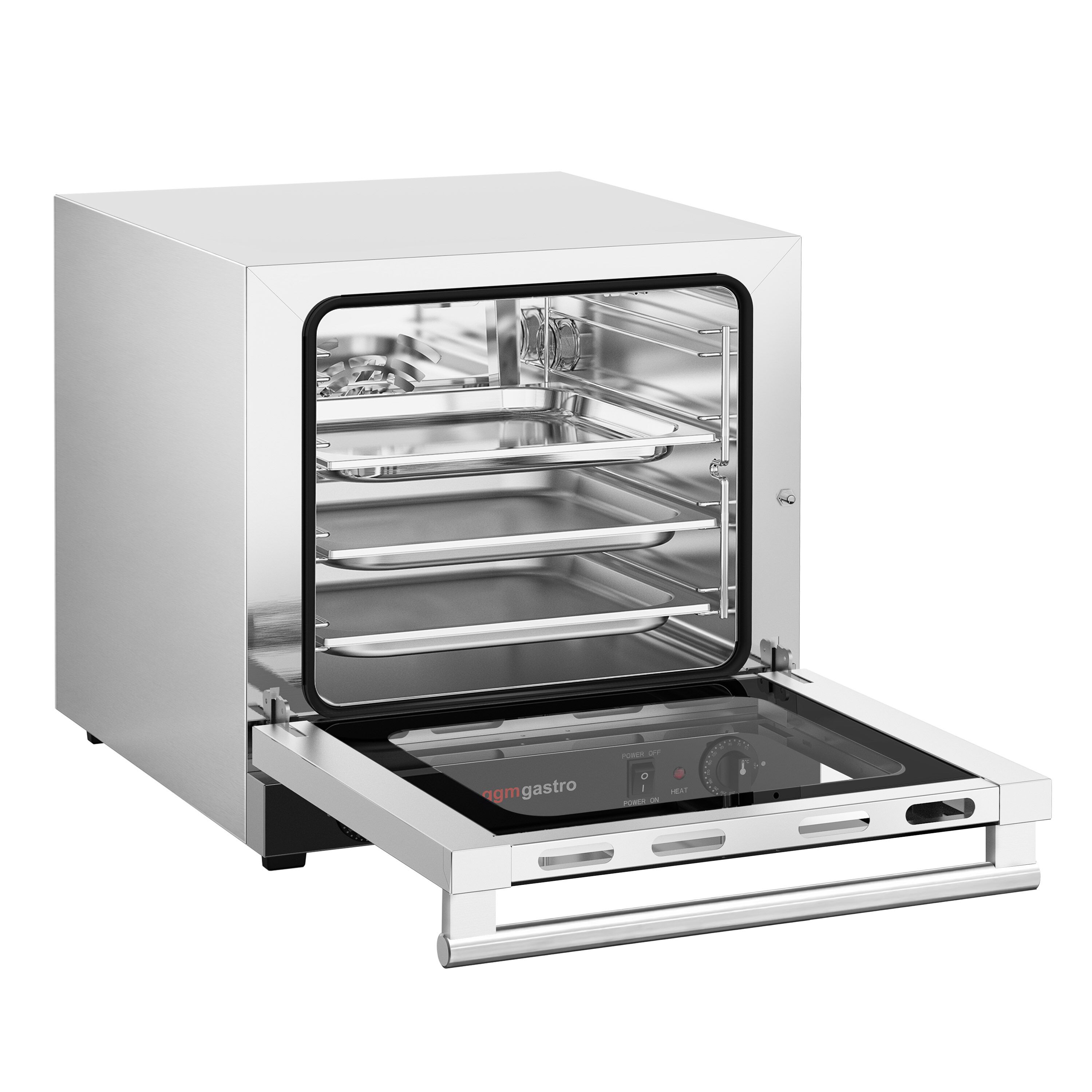 Commercial Convection Oven – Manual Controls – for 4 × GN 2/3 – with Timer – incl. 3 Baking Trays