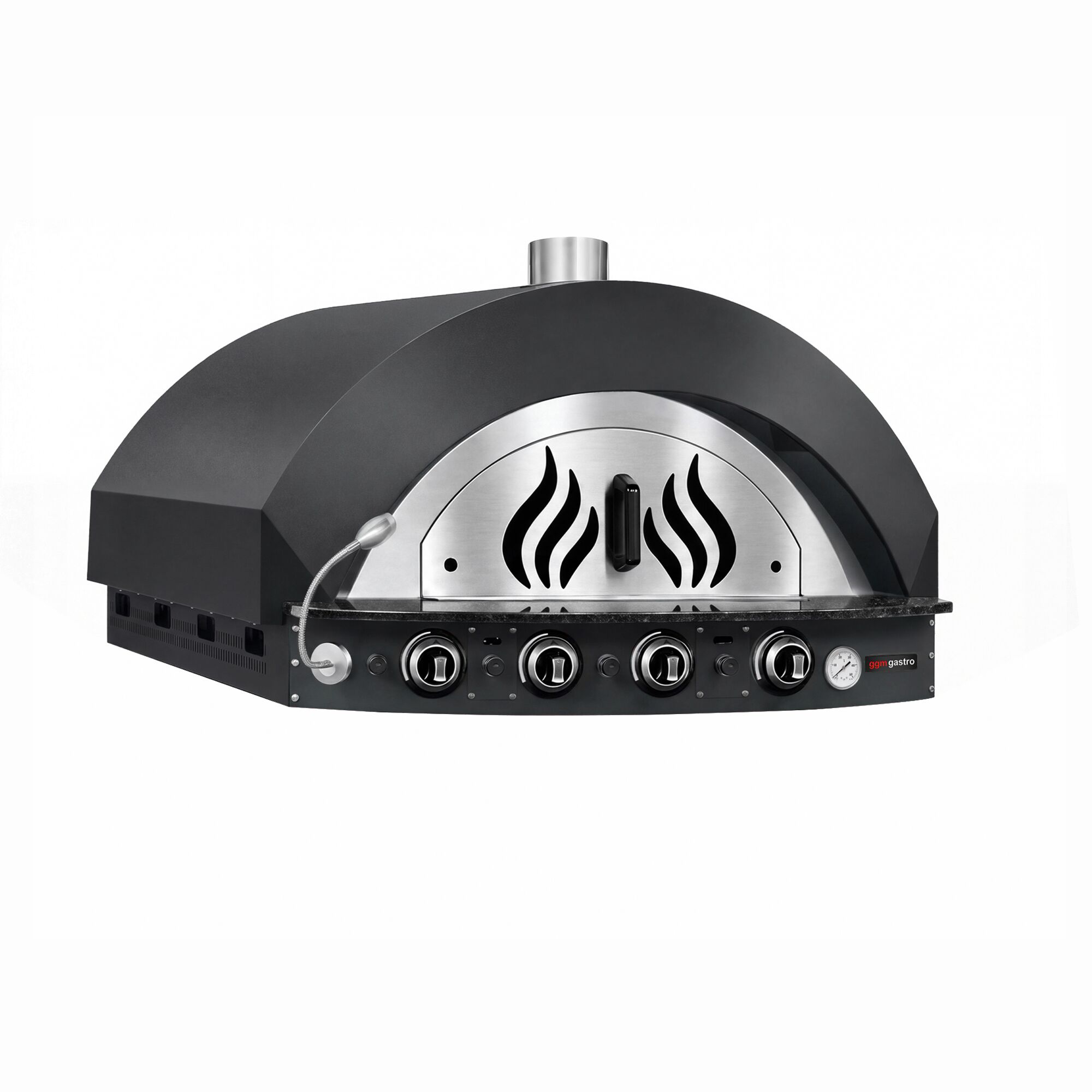 Gas Deck Pizza Oven - Single Deck - 4x 30 cm - Mechanical Controls - Anthracite