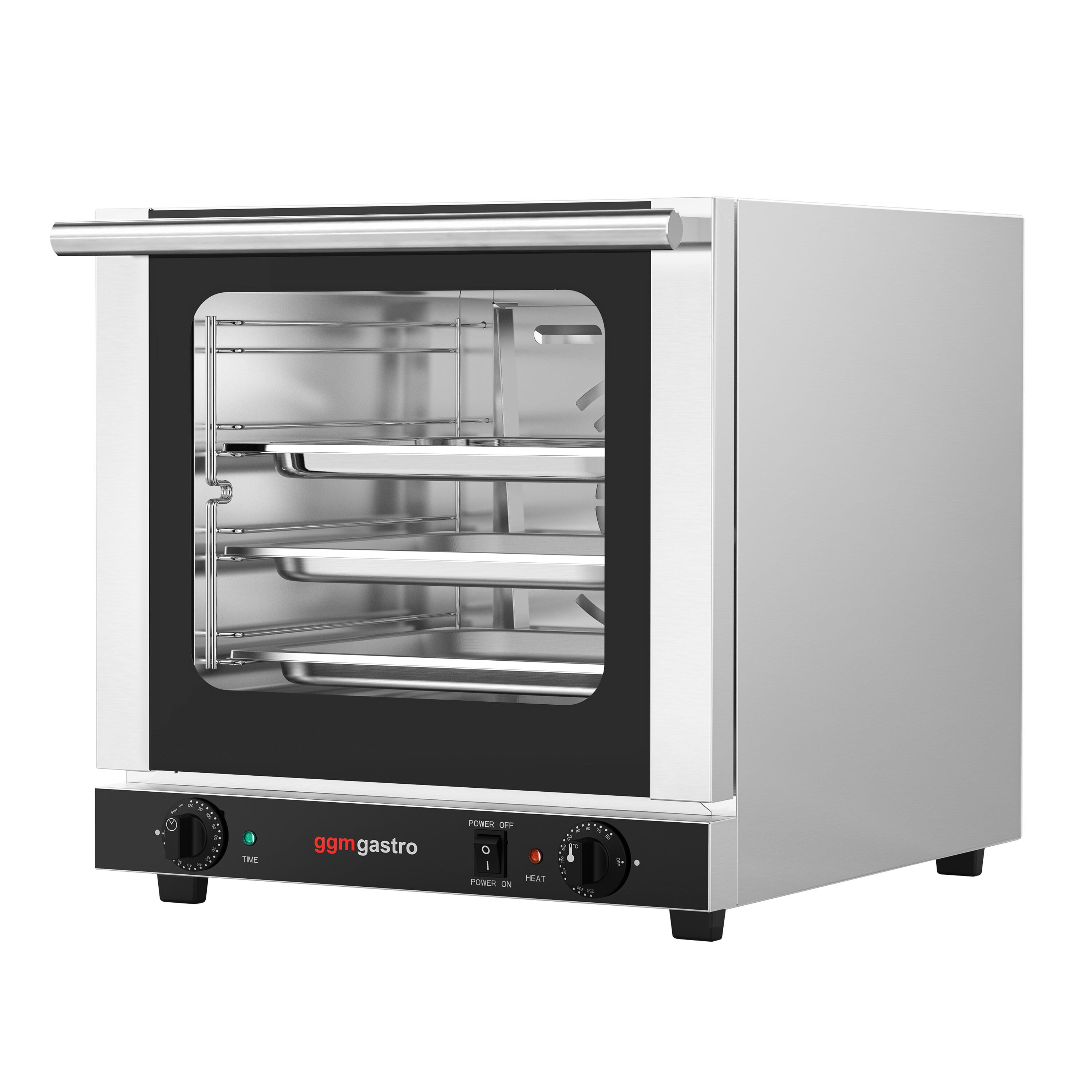 Commercial Convection Oven – Manual Controls – for 4 × GN 2/3 – with Timer – incl. 3 Baking Trays