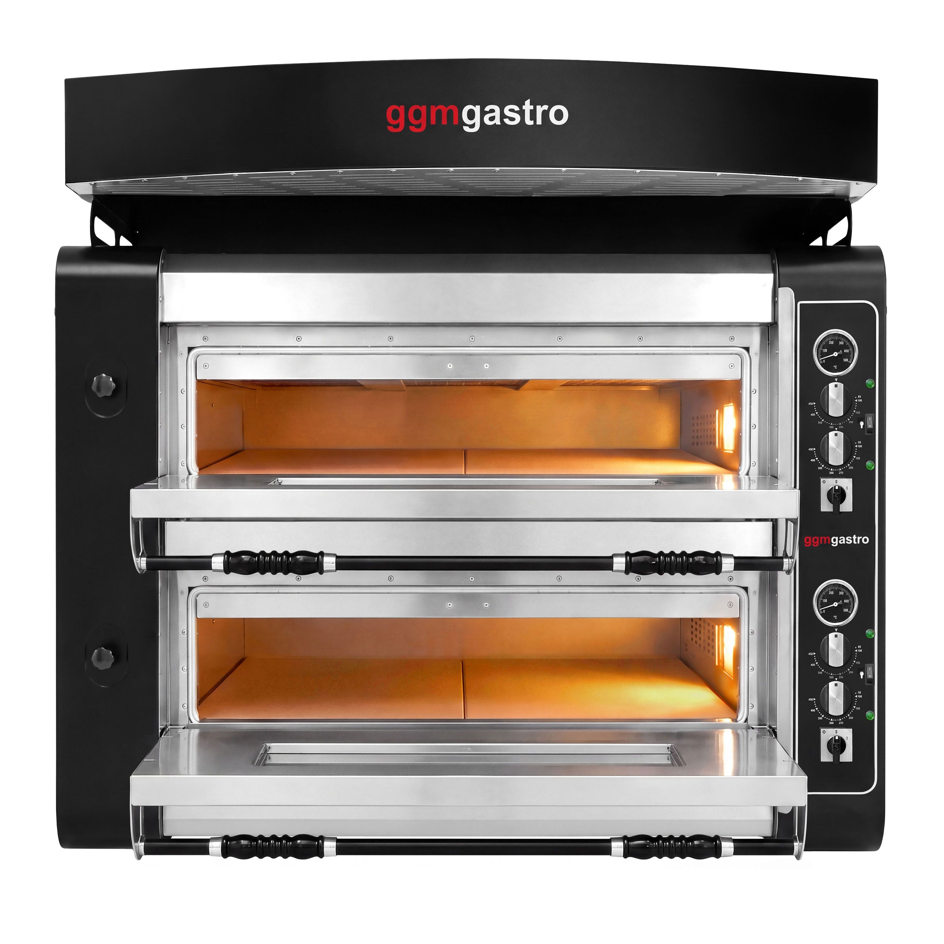 Piec do pizzy – elektryczny – 6+6x 30 cm – manualny – z okapem – wersja głęboka