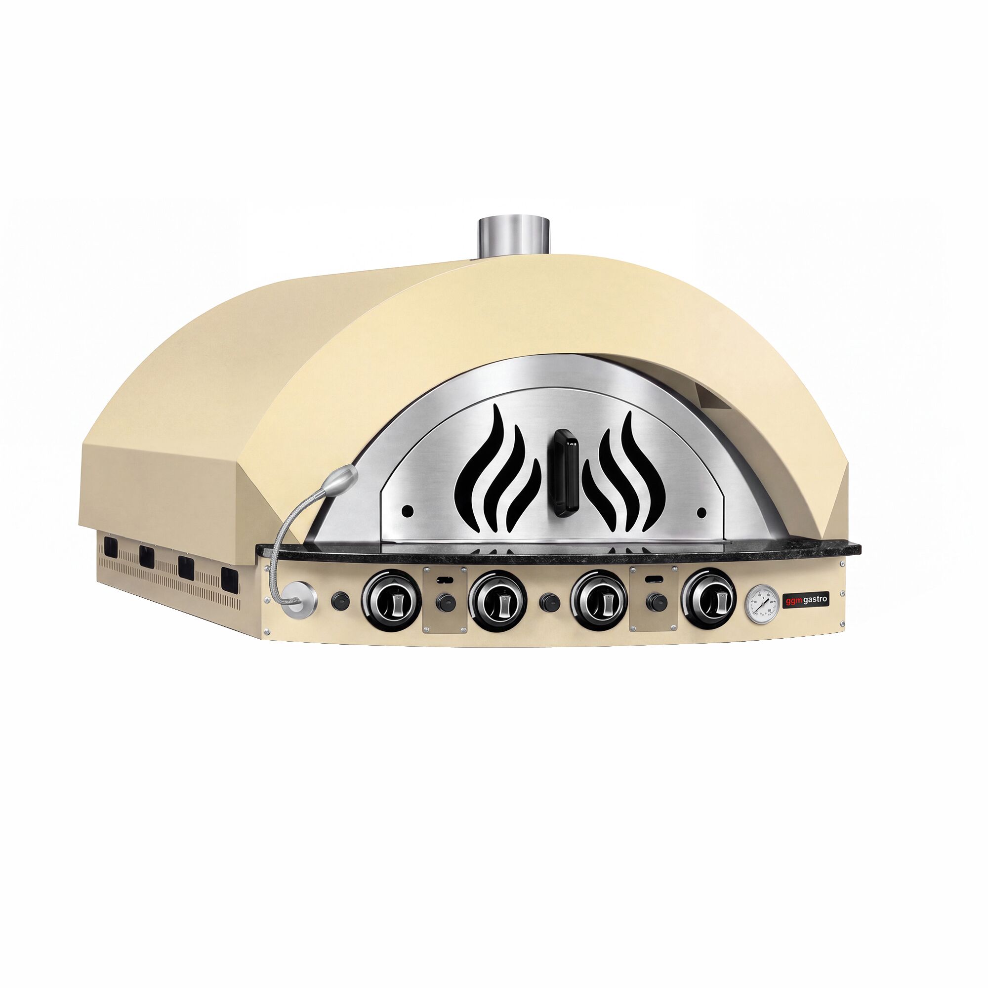 Gas Pizzaofen - 4x 30cm - Manuell - Cremegelb