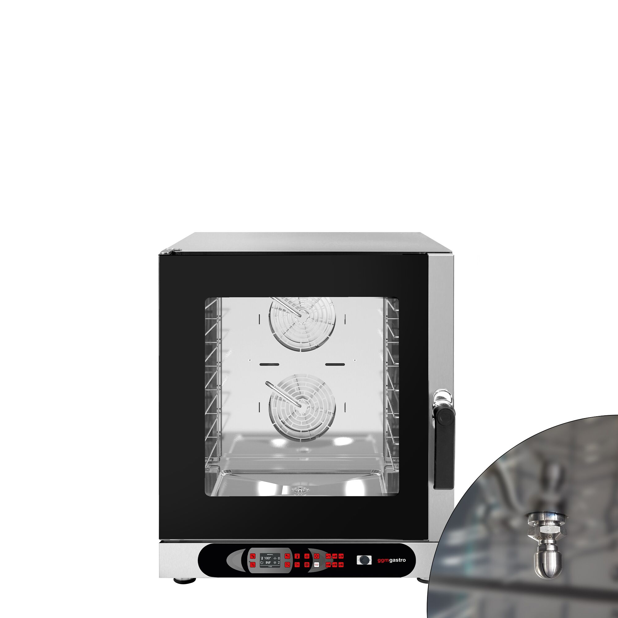 Commercial Electric Combi Oven - Digital Controls - 6x GN 1/1 or 6x EN 600x400 - incl. Automatic washing system, Wi‑Fi & USB, Humidity control