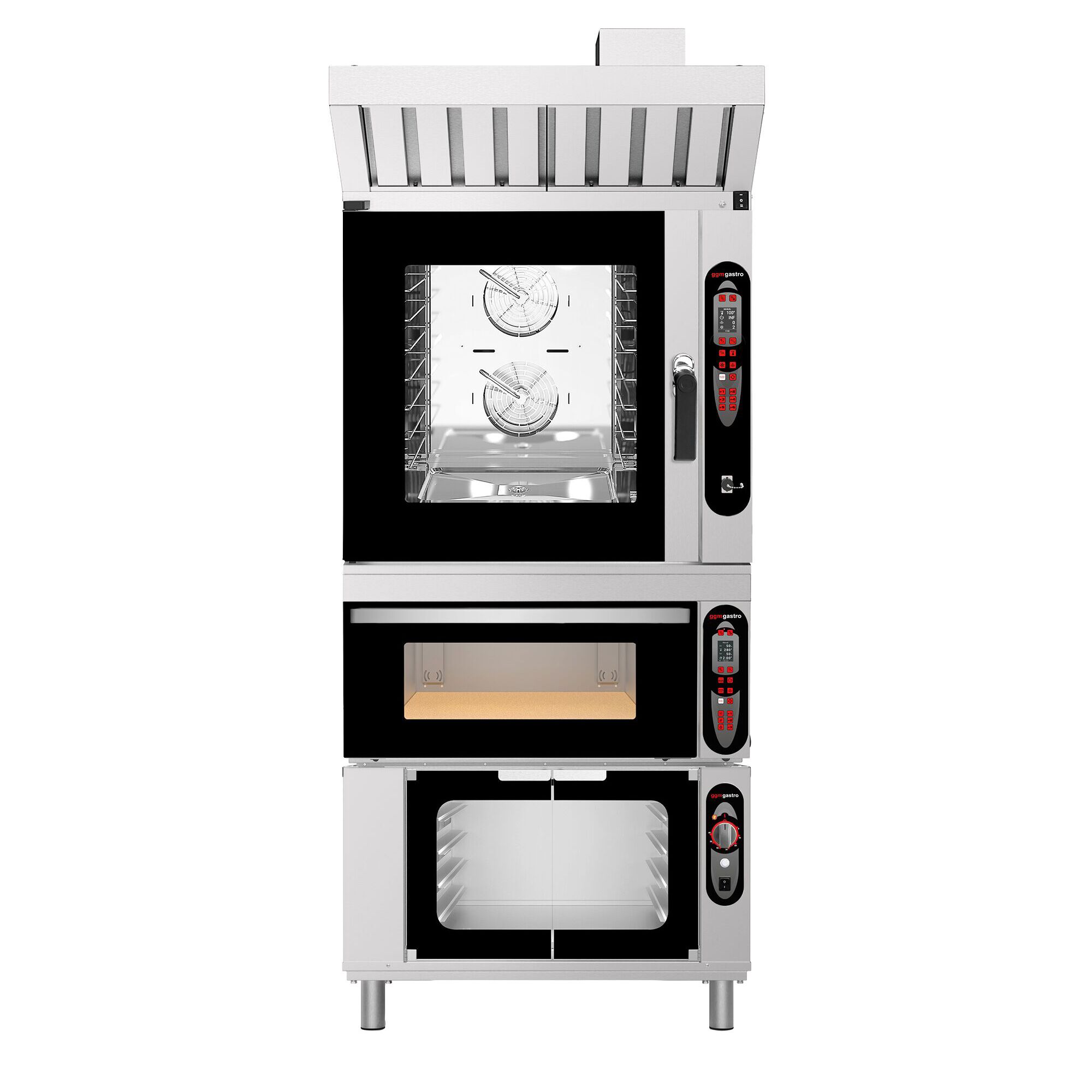 Commercial Electric Bakery Combi Oven - Digital Controls - 6x EN 600x400 - incl. Automatic washing system & Hood