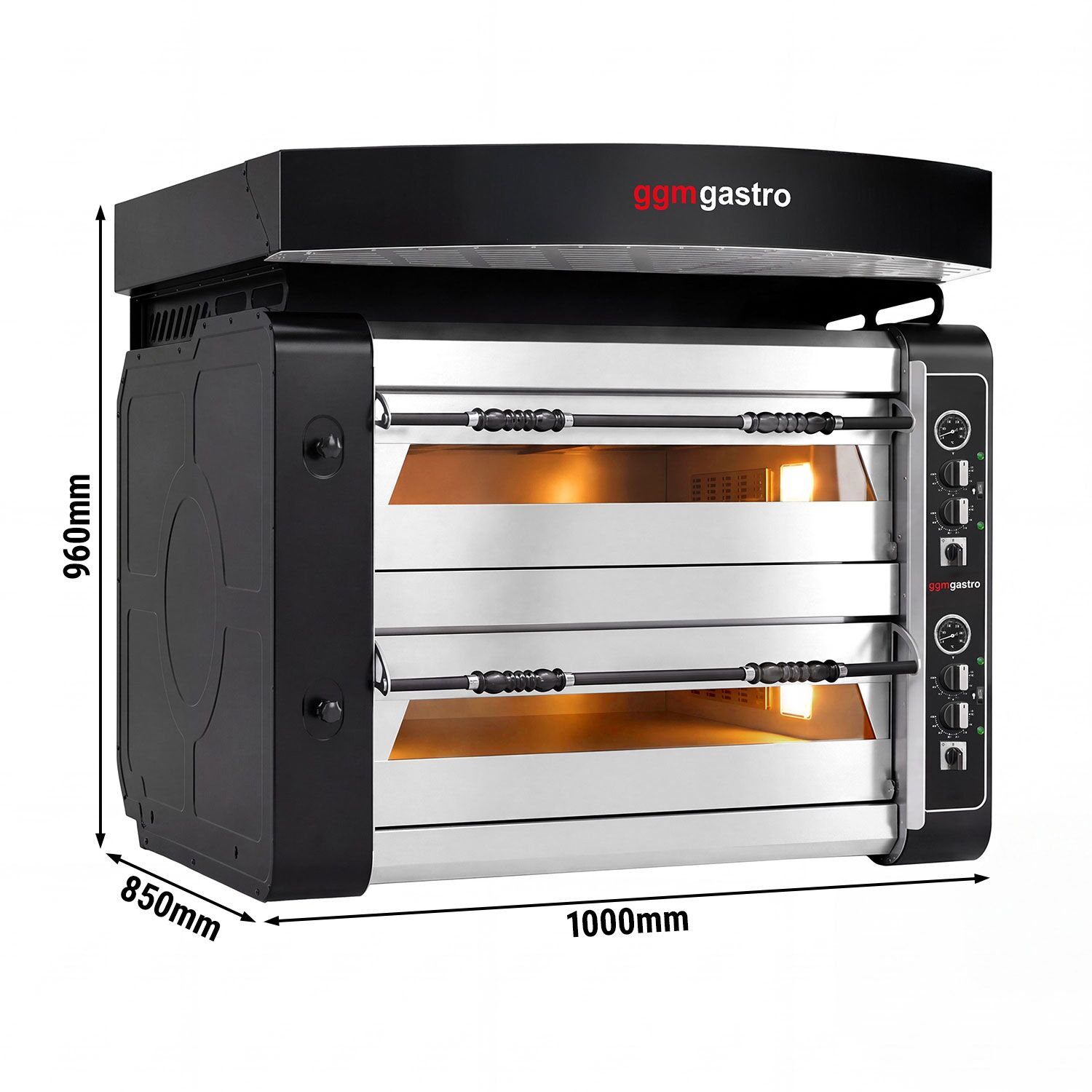 Piec do pizzy – elektryczny – 4+4x 30 cm – manualny – z okapem