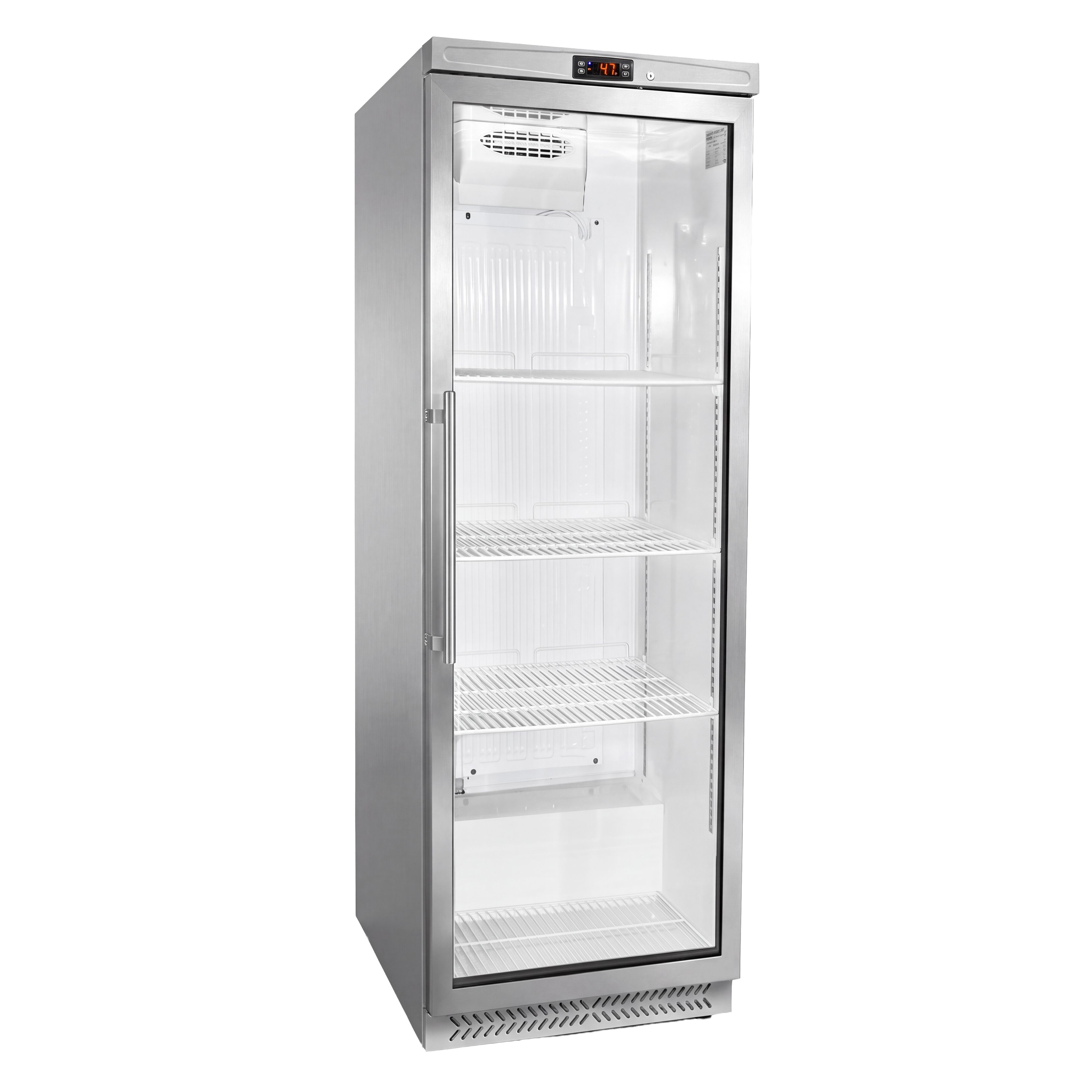 Lagerkühlschrank Edelstahl ECO - 400 Liter - mit 1 Glastür