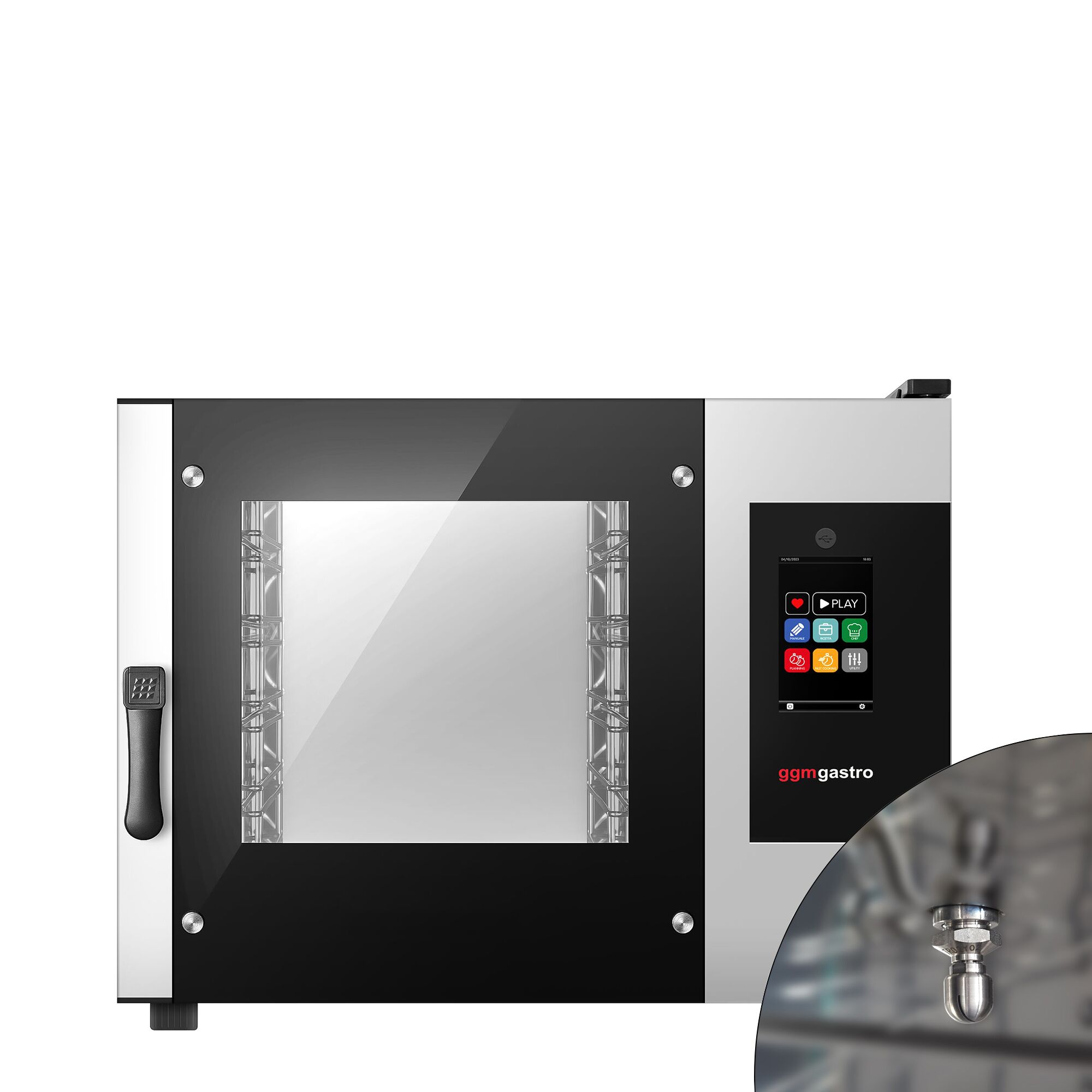 Commercial Electric Bakery Combi Oven - Touchscreen Controls - 4x EN 600x400 - incl. Automatic washing system, Core temperature probe, HACCP monitoring, USB
