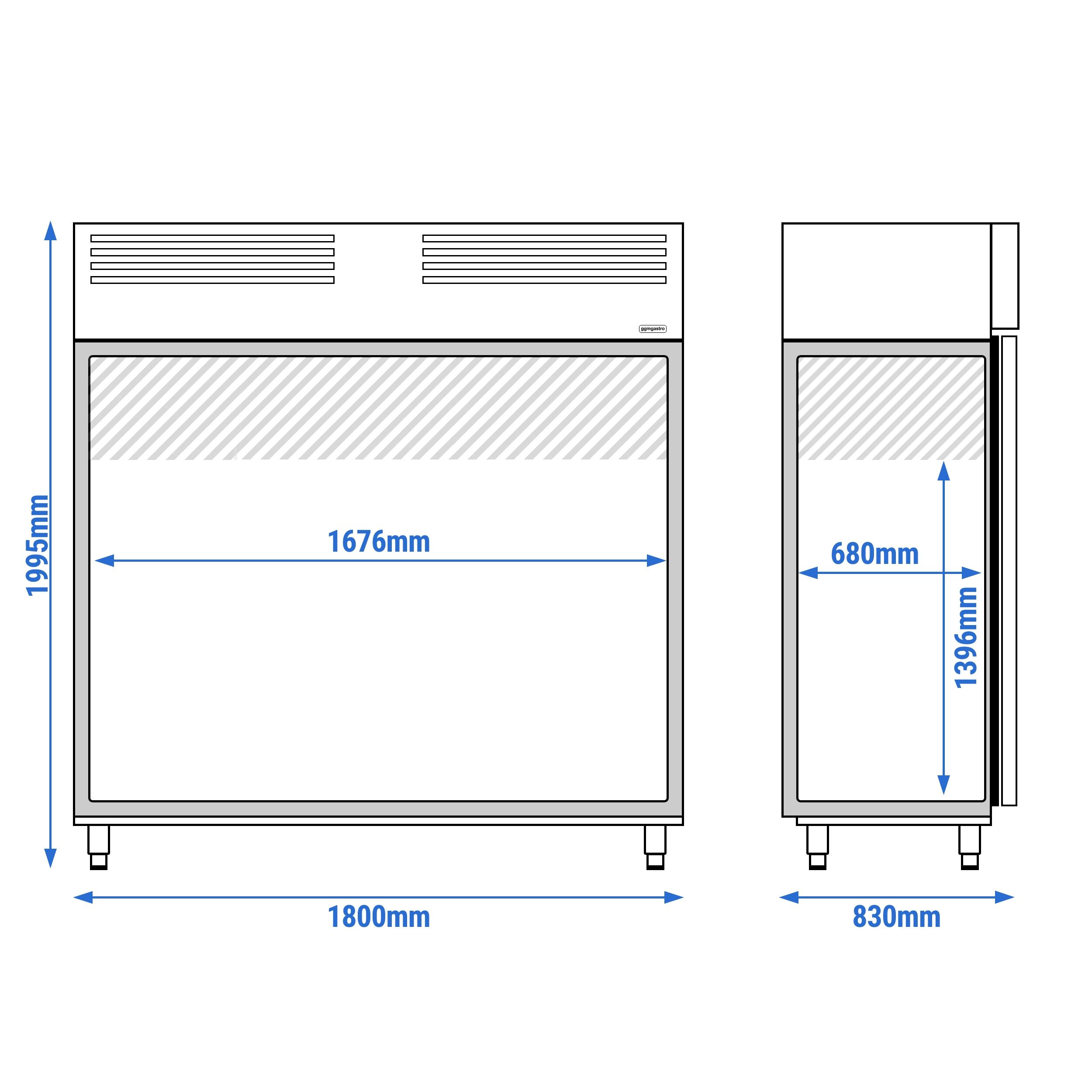 Commercial Upright Freezer ECO – Stainless Steel – 1590 L – 3 Stainless Steel Doors – Plastic Interior Door Lining