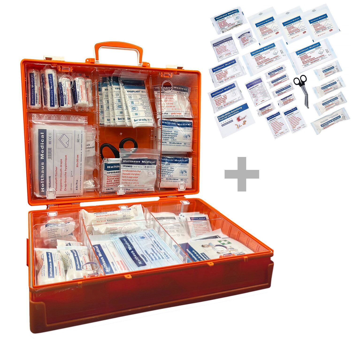 Workplace First Aid Kit – DIN 13169 - Wall-mountable - ABS case - Orange - 400×150×300 mm