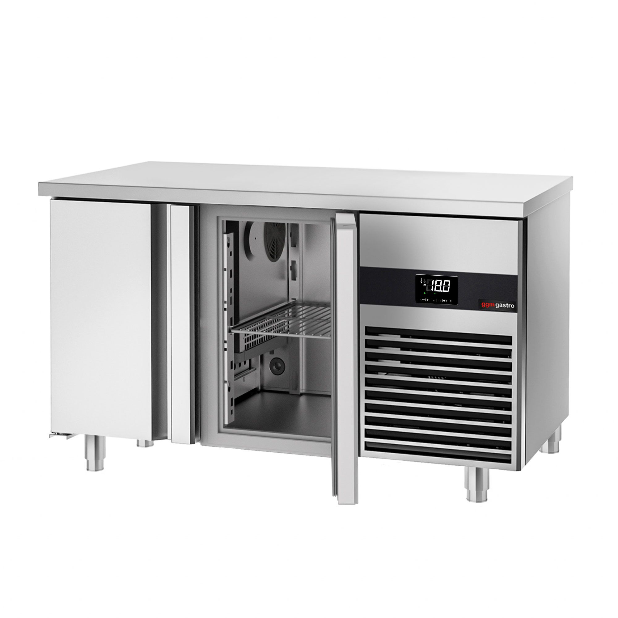 Masă de congelare PREMIUM - 1400x700 mm - 281 L - cu 2 uși - blat lucru