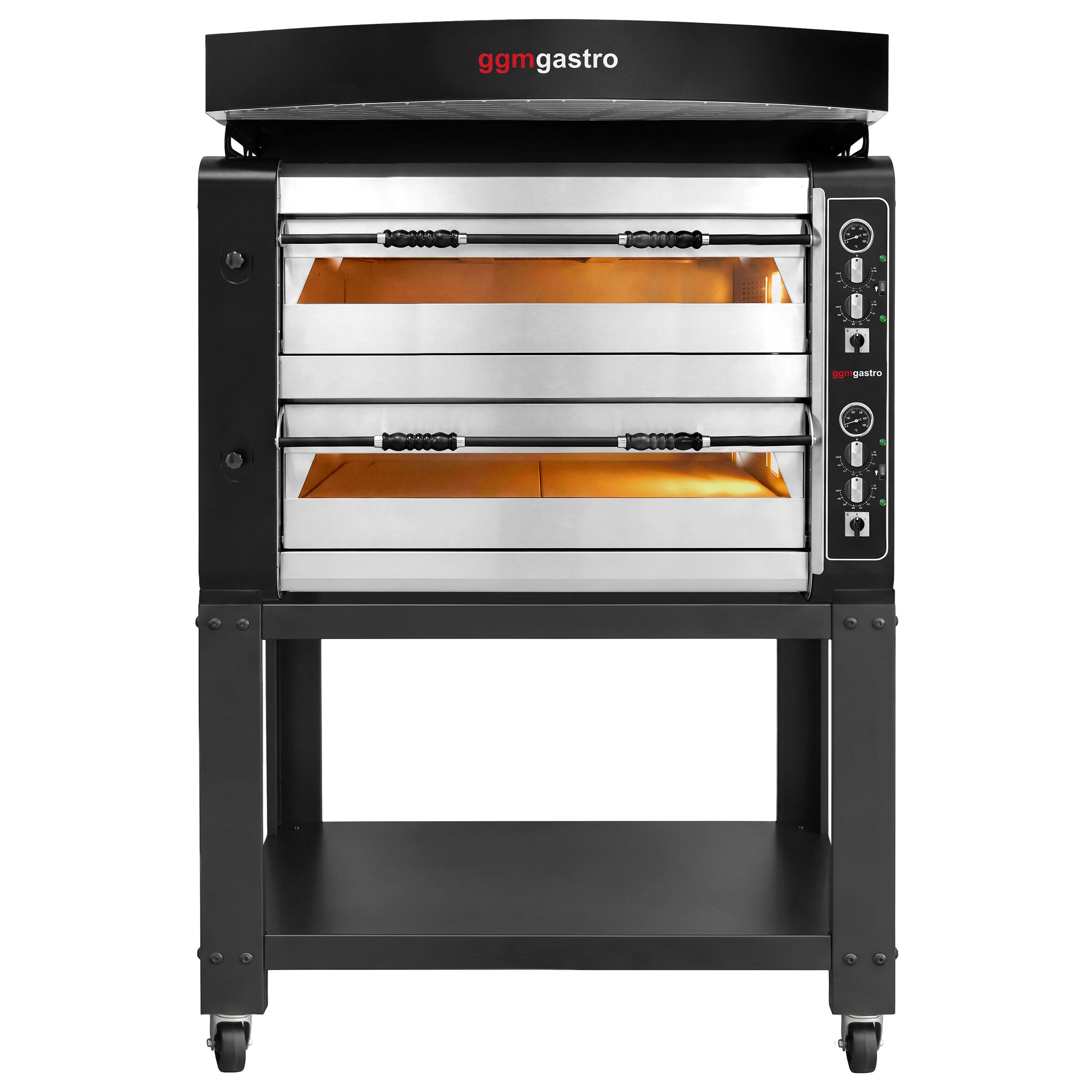 Piec do pizzy – elektryczny – 9+9x 30 cm – manualny – z okapem i podstawą