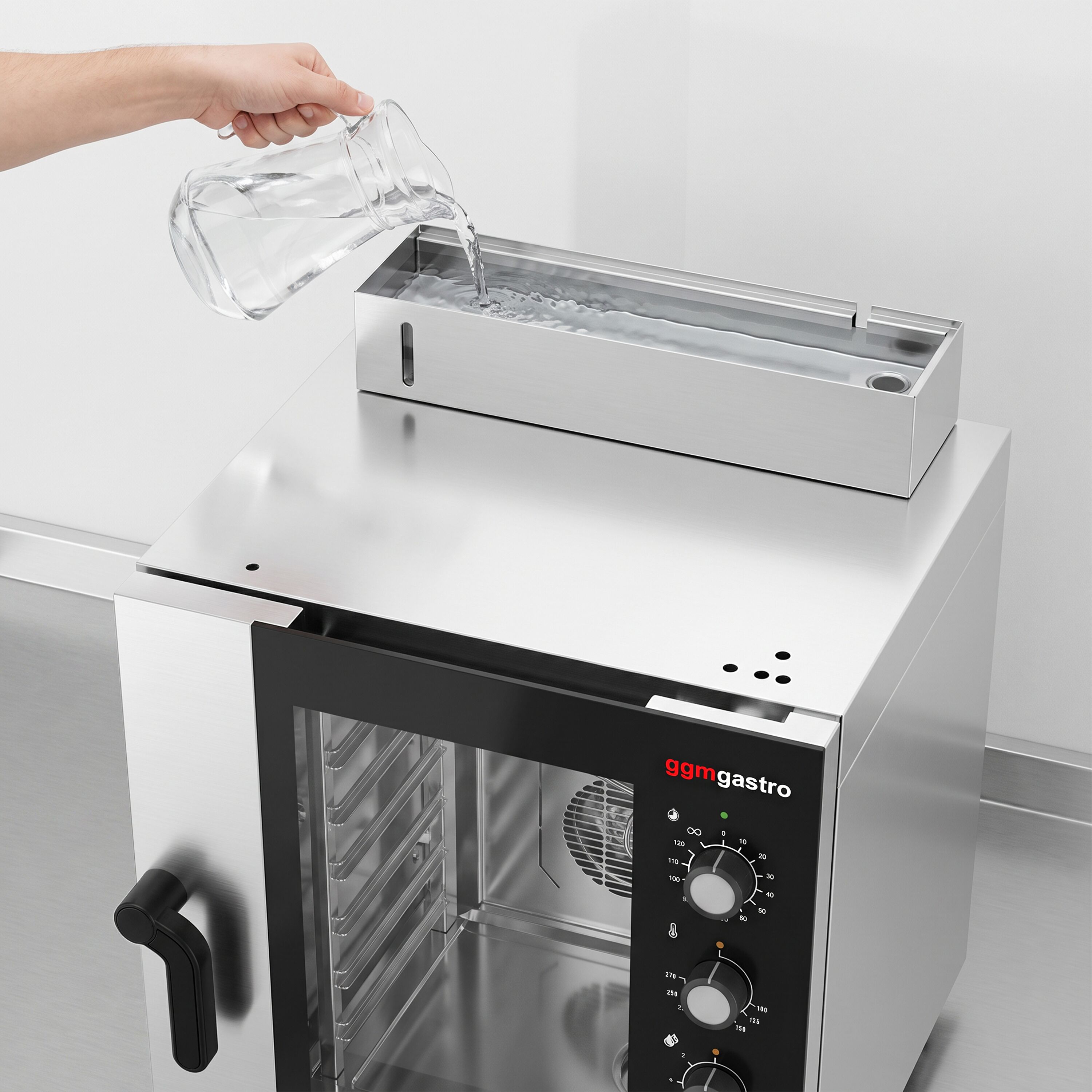 Commercial Electric Combi Oven - Manual Controls - 5x GN 1/1 - incl. Manual washing system
