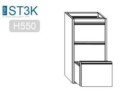 Schubladenblock mit 3 Schubladen PREMIUM - Unterbaumodul 400x660mm