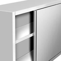 Edelstahl Wandhängeschrank PREMIUM - 1200x400mm - mit Schiebetür - 800mm hoch