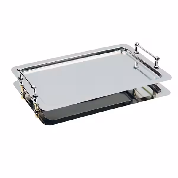 (6 Stécker) System-Blech – rostfräi Stol – GN 1/1 – Héicht: 65 mm – mat Grëffer