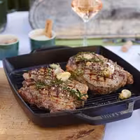 STAUB | Pure Grill Square Cast Iron Grill Pan – 28x28 cm - Black - Non-Stick, Induction Only