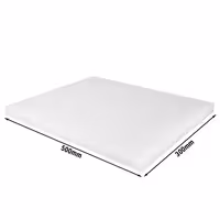 Griešanas dēlis ar neslīdošām kājiņām - 300x500 mm - Biezums: 20 mm - HACCP atbilstošs - PE500 (HDPE) polietilēns - Balts - Var mazgāt trauku mazgājamā mašīnā