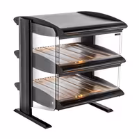 Commercial Heated Display Cabinet - 710mm - 1.02kW - with 2 shelves - Black