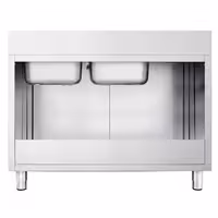 Sudoper s ormarićem PREMIUM - inox - 1600 x 700 mm - sa 2 korita - korita desno