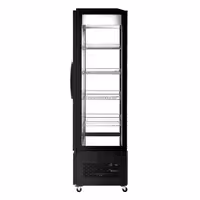 4-Sided Glass Display Fridge - 750L - 990mm - Double glazing - square - with 4 shelves - 2 hinged glass doors