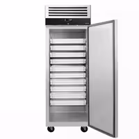 Ceptuvju ledusskapis no nerūsējošā tērauda PREMIUM - EN 600x800 mm - 740 mm - 612 l - +2/+8 °C - ar 1 durvis - Ventilējama dzesēšana, automātiska atkausēšana, iekšējais apgaismojums, R290, klimata klase 4 - melna fronte